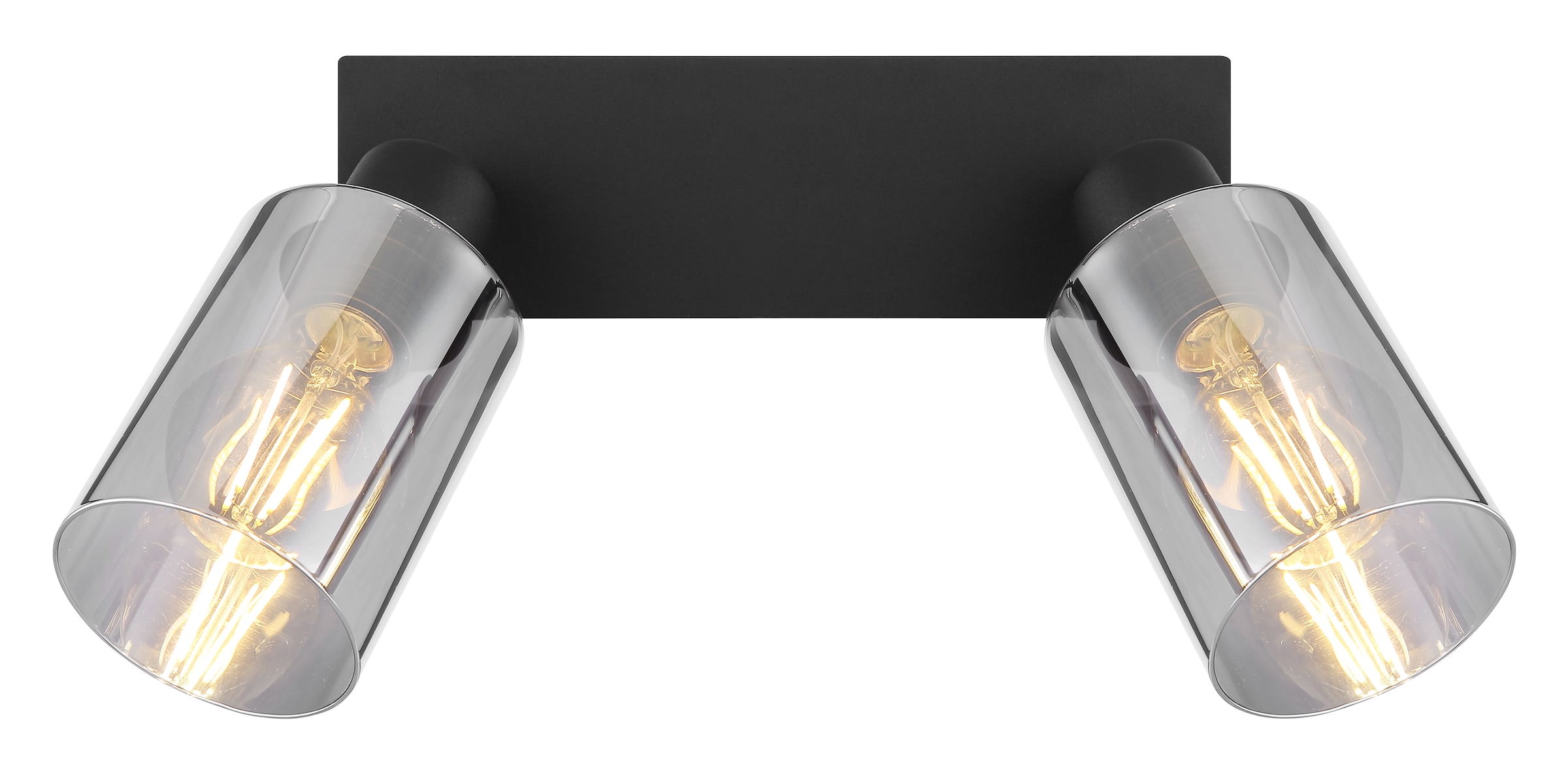 GLOBO LIGHTING Deckenstrahler »HADERA«, Leuchtmittel E27 | ohne Leuchtmittel, Strahler/Glas rauchfarben/Wohnzimmer/Flur/LxBxH: 270x90x215mm