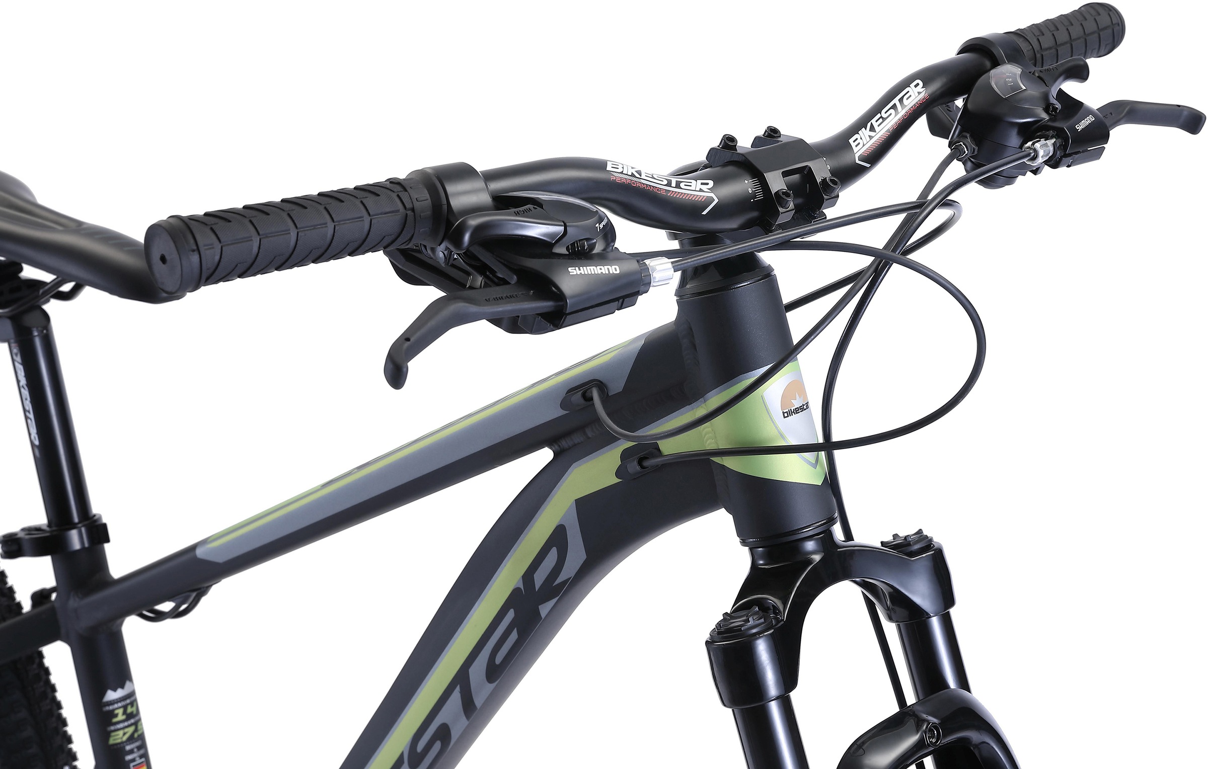 Bikestar Mountainbike, 21 Gang, Shimano, RD-TY300 Schaltwerk, Kettenschaltung, für Damen und Herren, Kettenschaltung