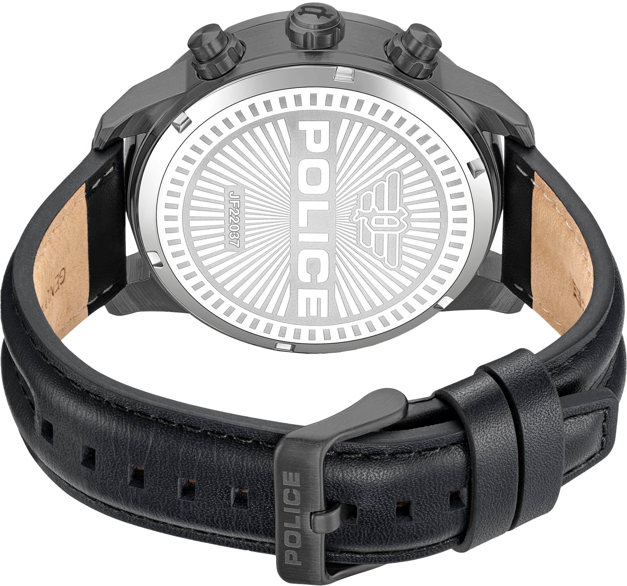 Police Multifunktionsuhr »HUNTLEY«, Quarzuhr, Armbanduhr, Herrenuhr, Lederarmband, analog