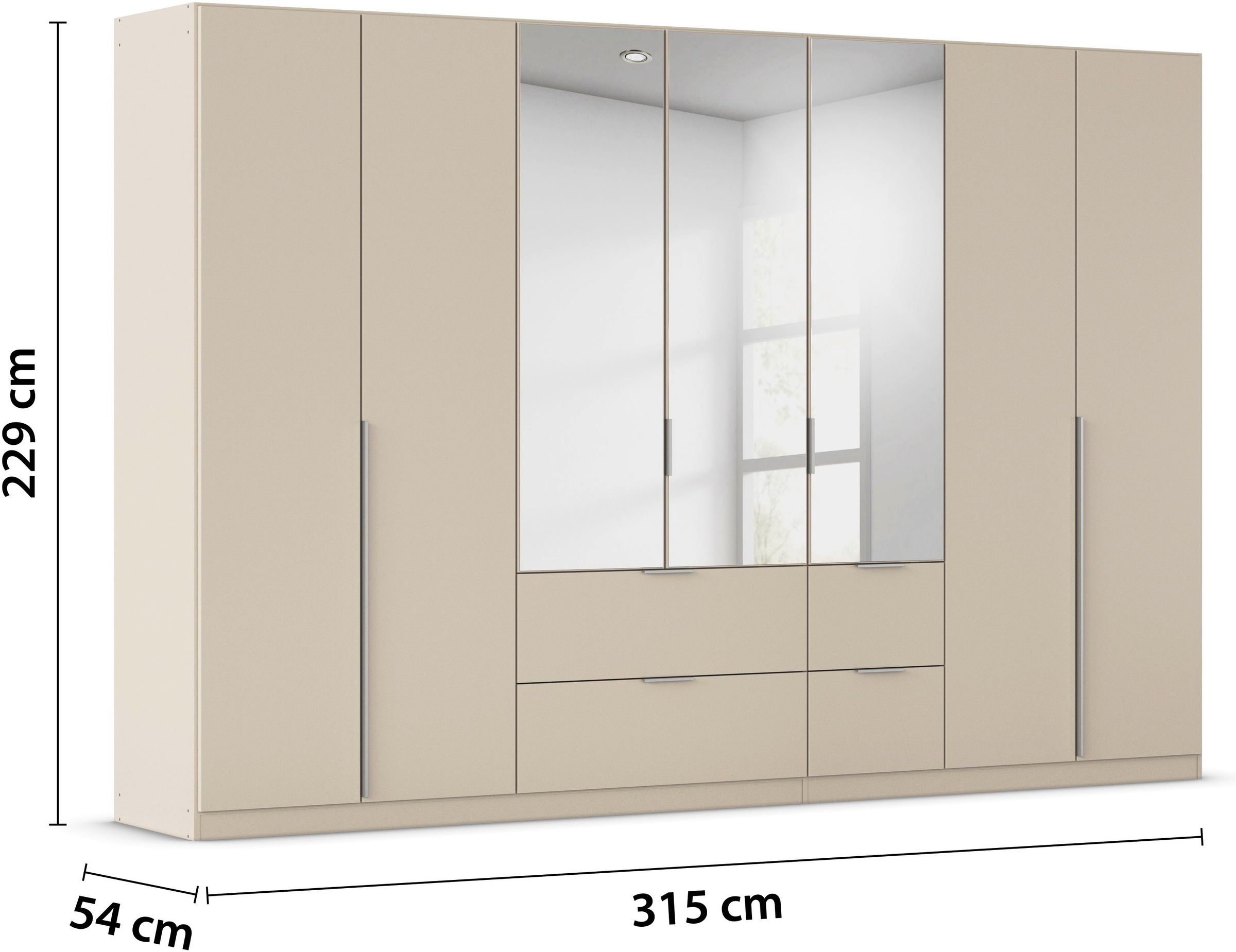 rauch Drehtürenschrank »Kleiderschrank Schrank Garderobe AGORDO mit Dekor- oder Hochglanzfront«, (in zwei Griff-Farben mit Dekor- oder Hochglanzfront), mit Außenschubkästen, in 6 Breiten und 2 Höhen MADE IN GERMANY
