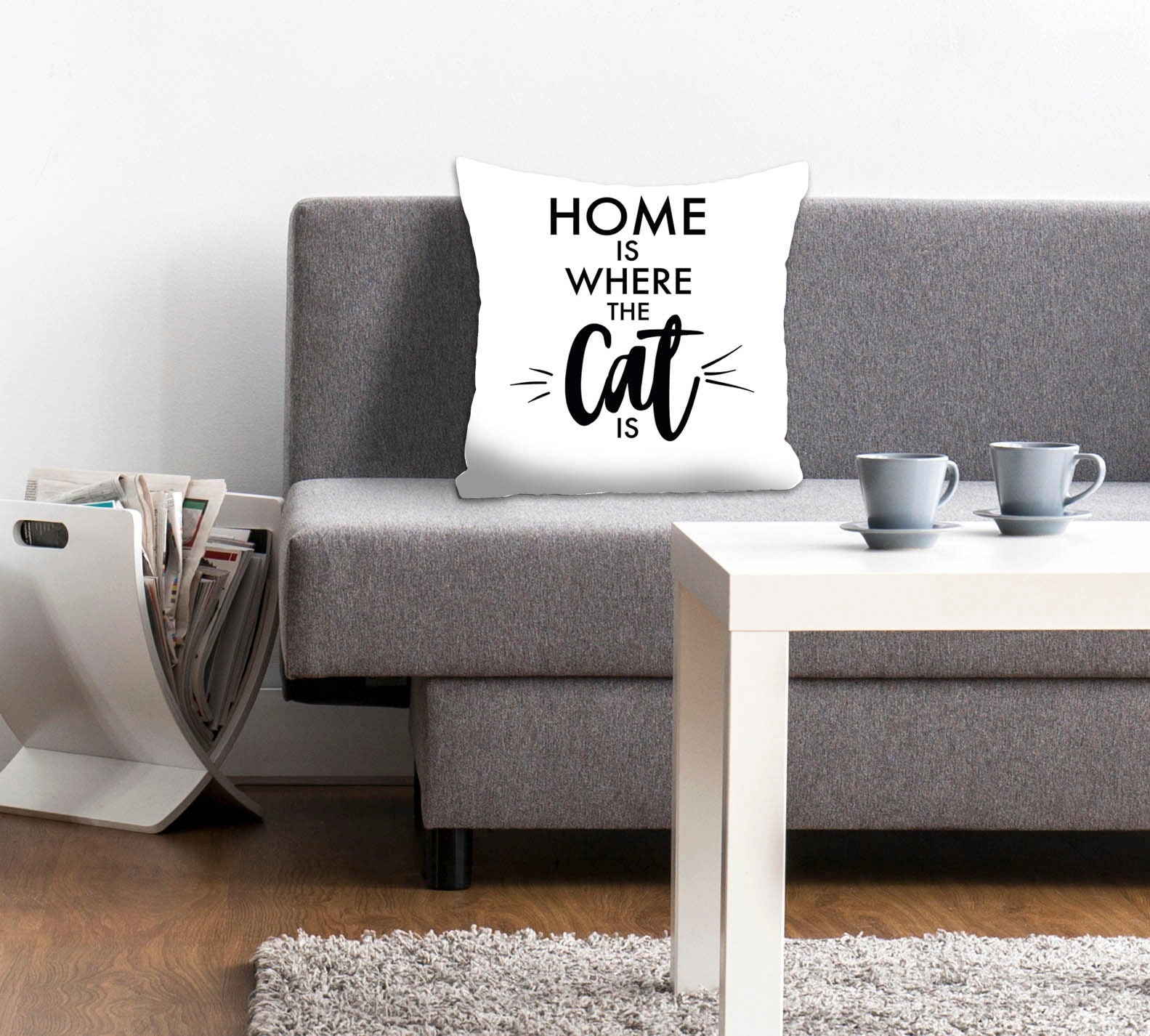 queence Dekokissen »Home is where the Cat is«, mit tollem Spruch, Kissenhül günstig online kaufen