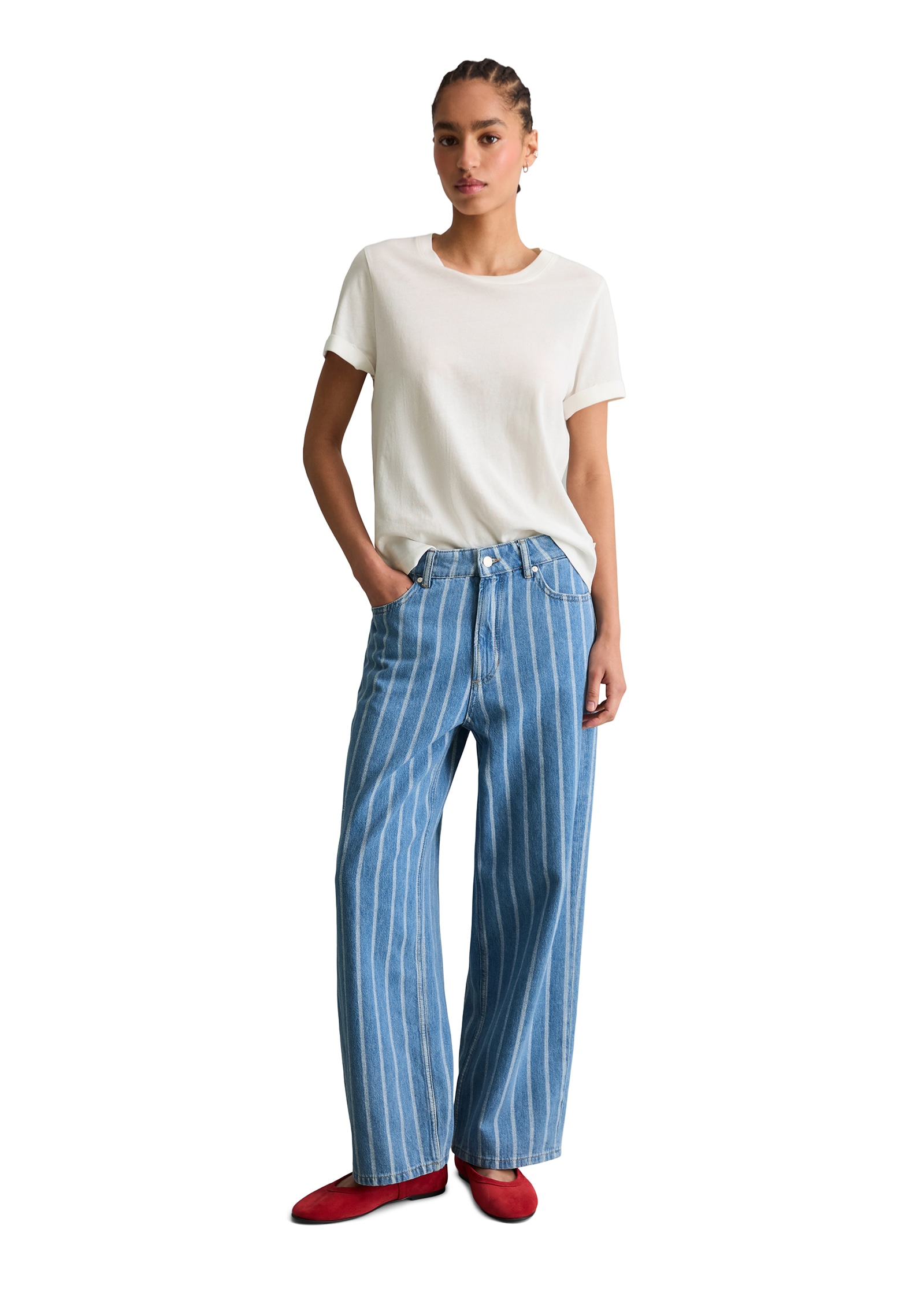 Marc O'Polo DENIM Weite Jeans Model Tomma wide aus leichter Bio-Baumwoll-Qualität