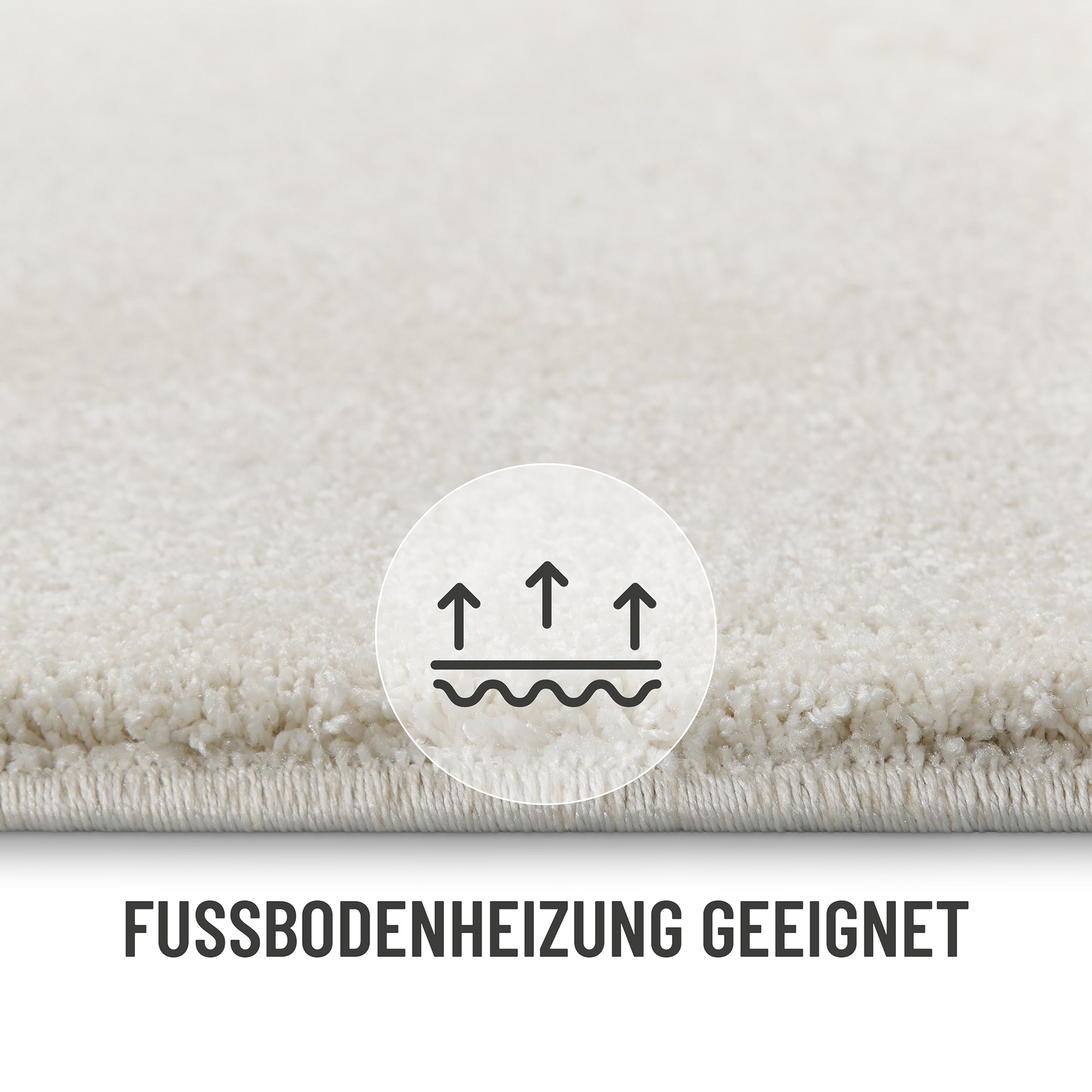 Wecon home Hochflor-Teppich »Manta«, quadratisch, 25 mm Höhe, Langflor, maschinell gewebt, robust, Wohn- & Schlafzimmer, uni