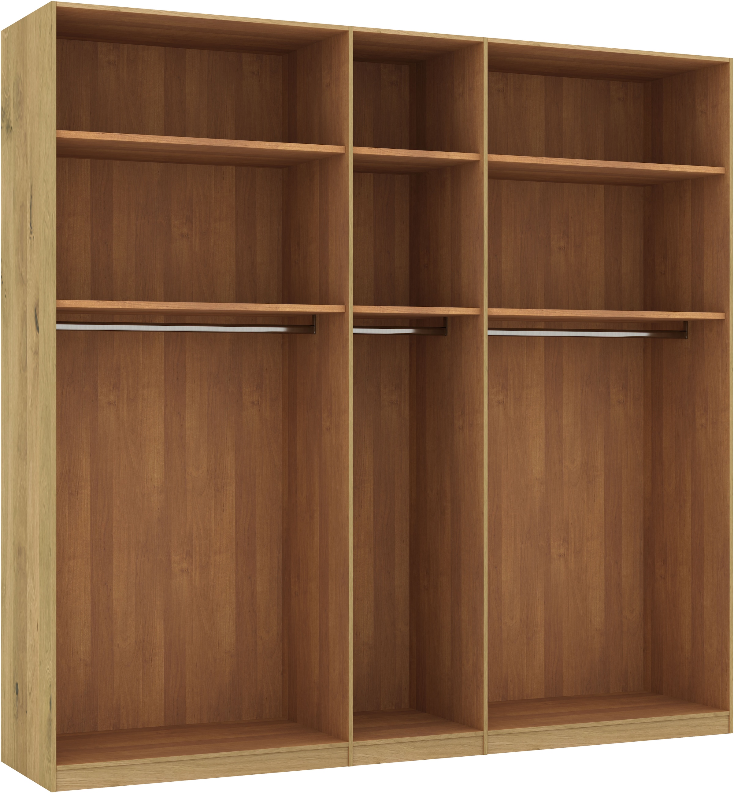 Musterring Drehtürenschrank »Savona, Kleiderschrank, Schrank, Garderobe, teilmassiv Eiche«, (mit Türdämpfern, mit Spiegel oder Glas, extra Böden, MADE IN GERMANY), Türen in Bianco-Eiche massiv, Spiegel-/Glastüren, verschiedene Größen