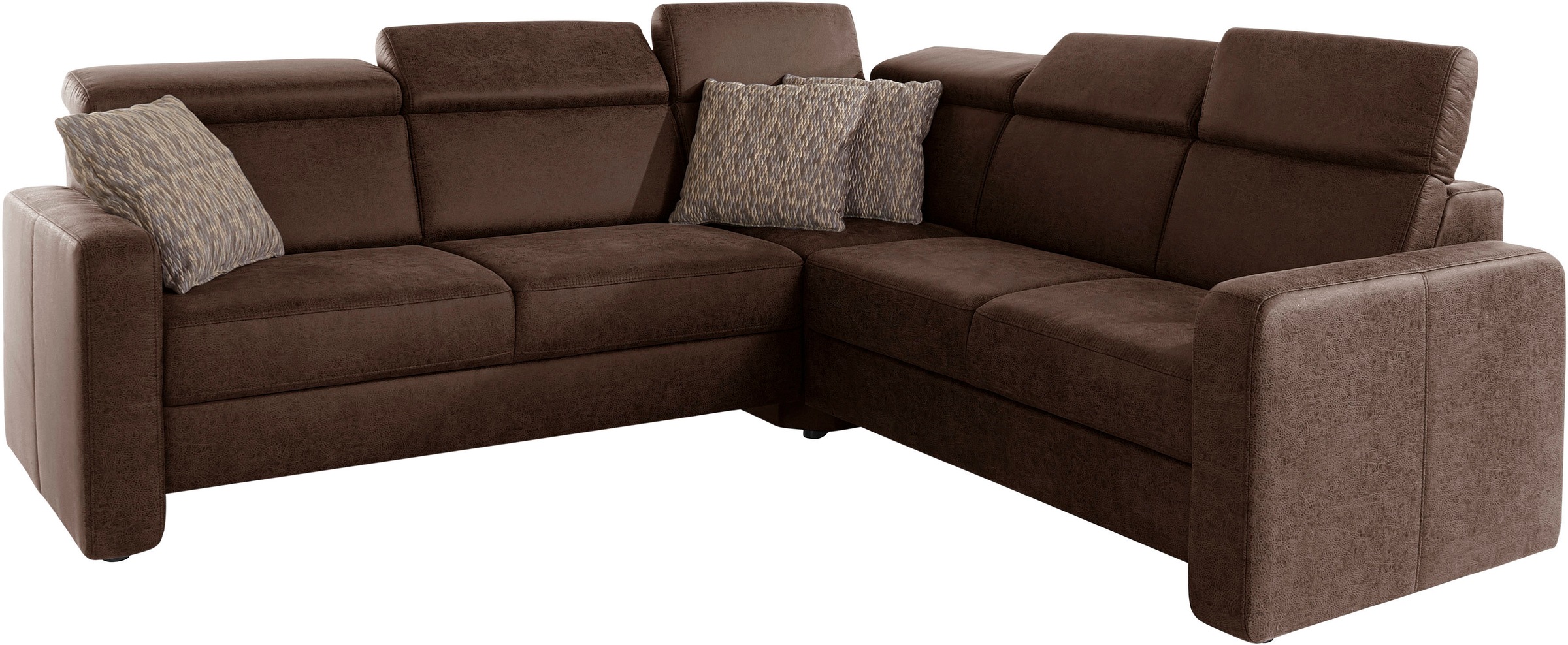 sit&more Ecksofa »Bologna L-Form«, Kopfteilverstellung, wahlweise mit Bettfunktion und Schubkasten
