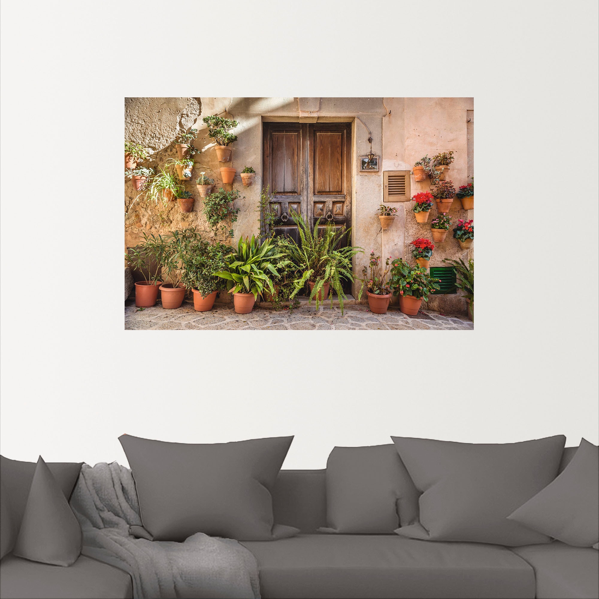 Artland Wandbild »Altstadtgasse Mallorca, Spanien«, Pflanzenbilder, (1 St.) günstig online kaufen