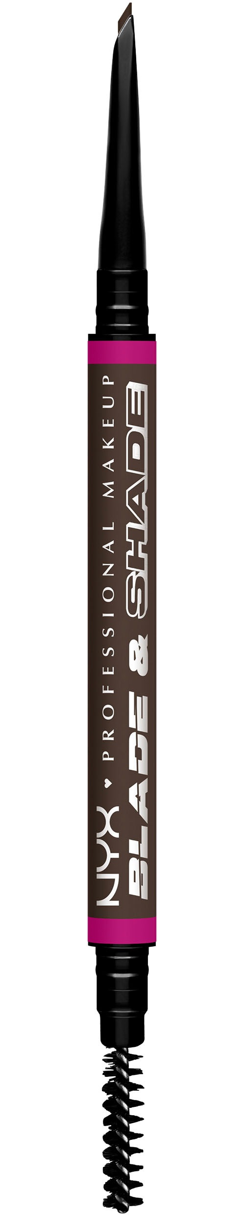 NYX PROFESSIONAL MAKEUP Augenbrauenpflege »BLADE & SHADE NANO AUGENBRAUENSTIFT« zweiseitige Spitze, integrierte Bürste, wischfest.