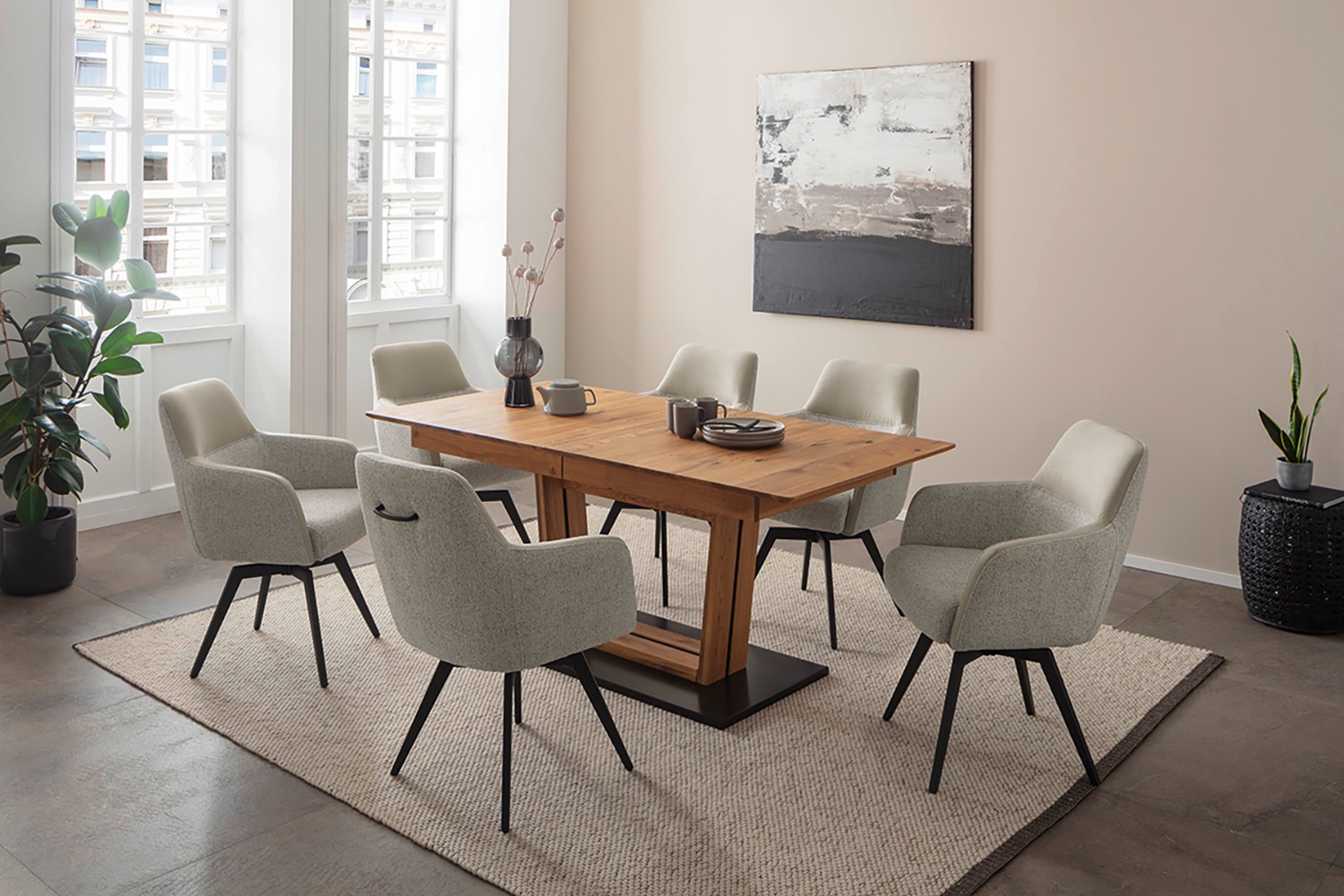 MCA furniture Esstisch »Morena Säulentisch Komfort Tisch«, Synchronauszug,a günstig online kaufen