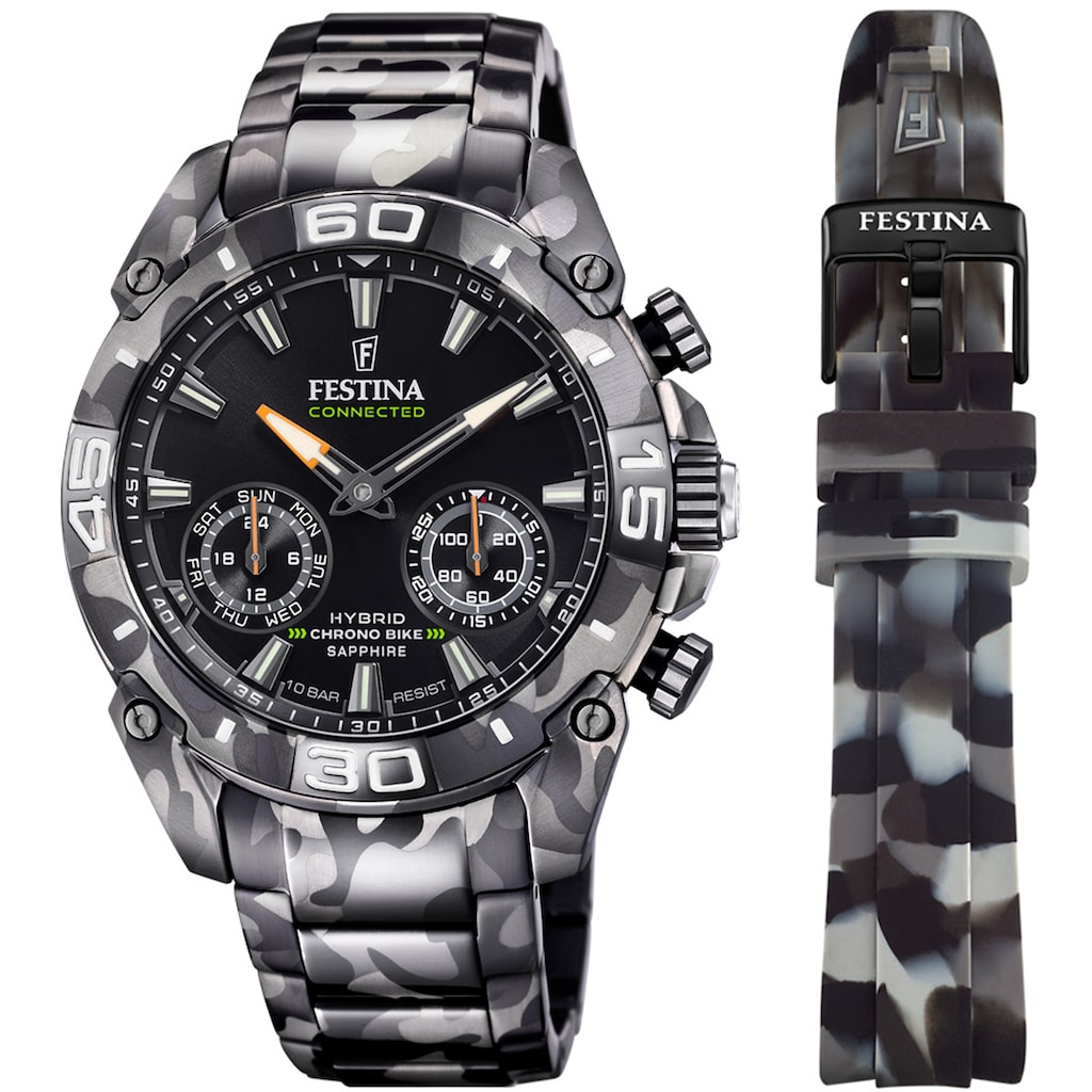Festina Chronograph »Chrono Bike 2021 - Special Edition Connected, F20545/1«, (Set, 2 tlg., mit Wechselband)