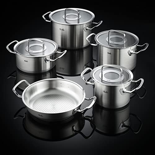 Fissler Topf-Set »Original-Profi Collection®«, Edelstahl 18/10, (Set, 5 tlg., Kochtopf 16/20/24 + Bratentopf 20cm + Servierpfanne 24cm), Made in Germany