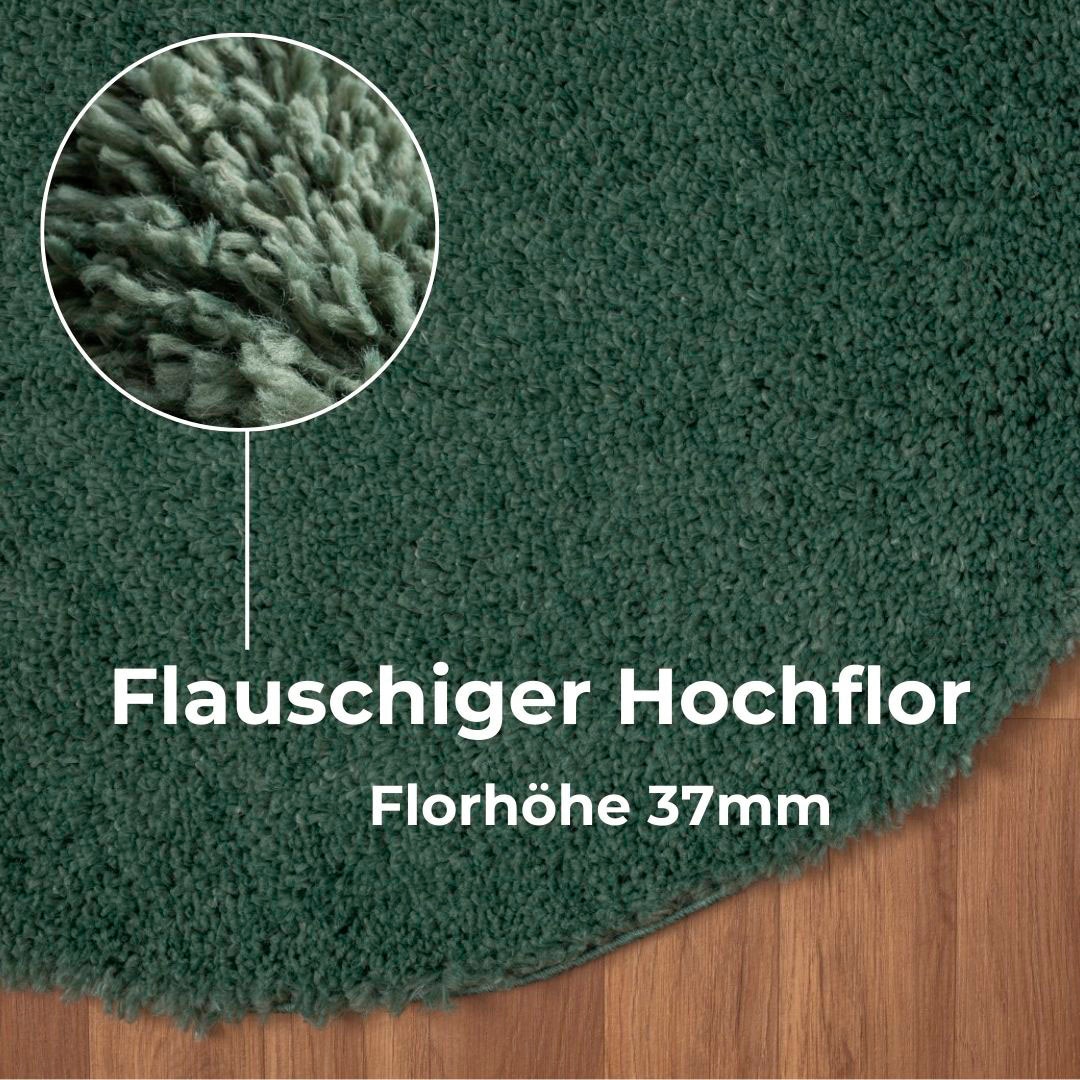 my home Hochflor-Teppich »Banji«, rund, 37 mm Höhe, Uni Farben, weich und flauschig, auch als rechteckig erhältlich
