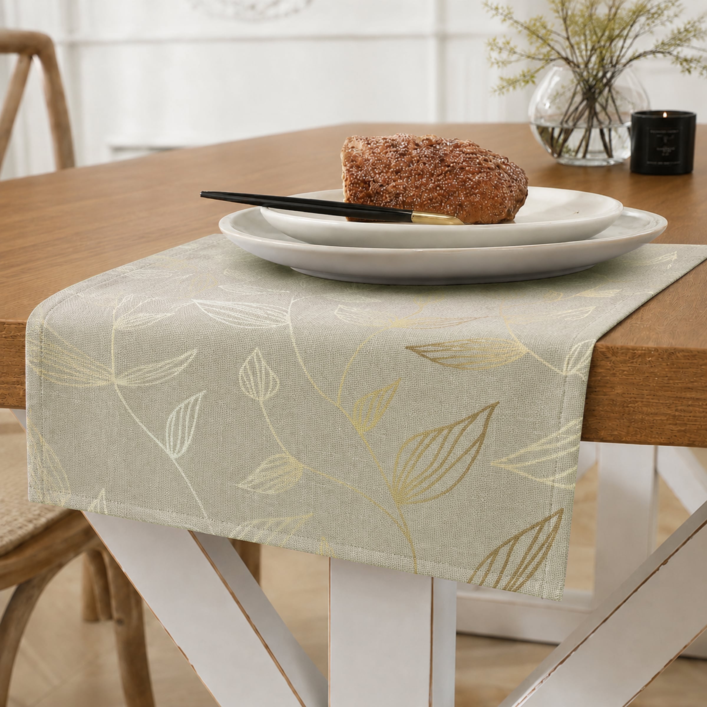 OTTO home Platzset »Raffon« 2er Set, bedruckt, stillvoller Blätterdruck, Esszimmer Dekoration,