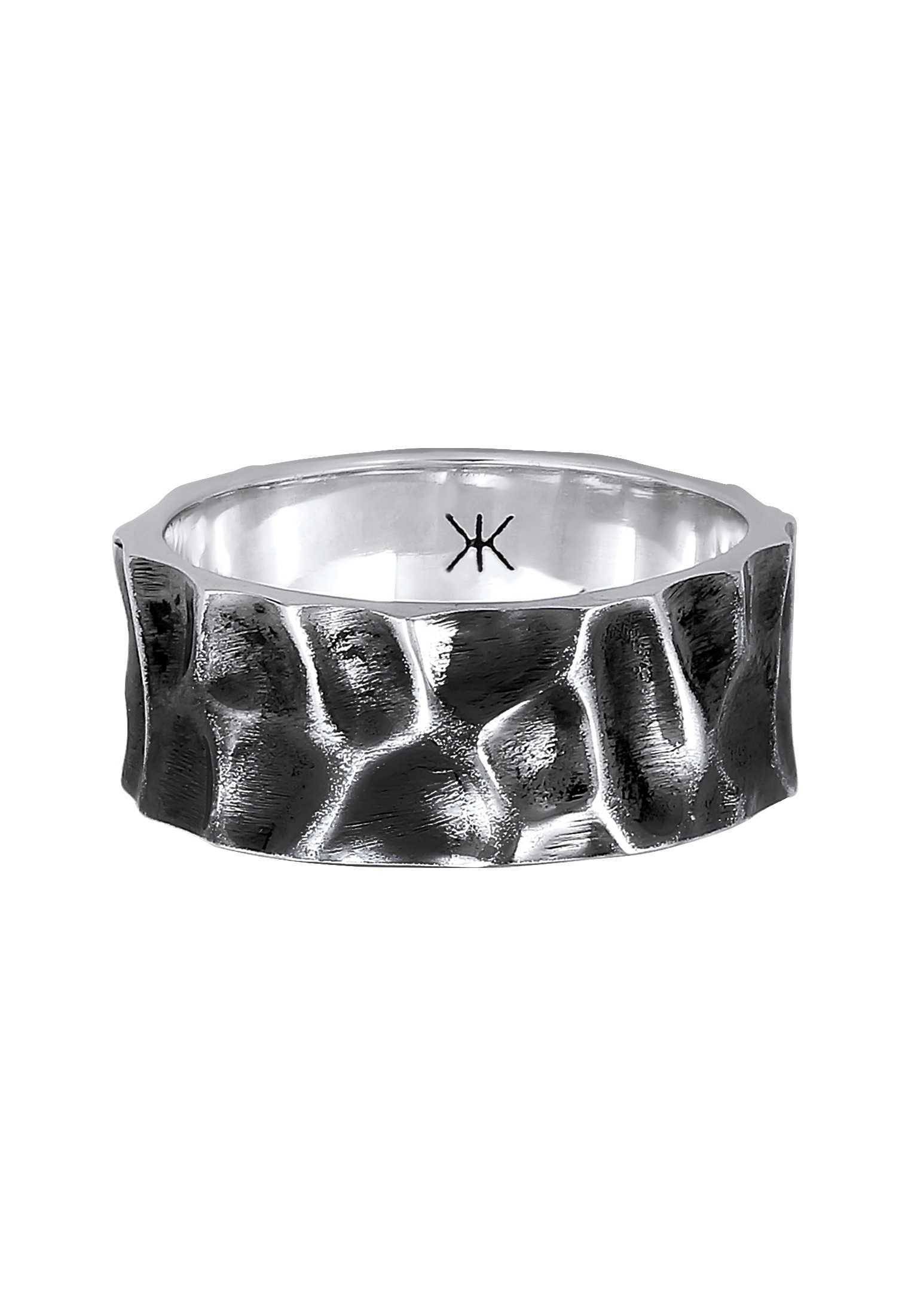 Kuzzoi Silberring »Herren Bandring Geschmiedet Used Look 925 Silber«