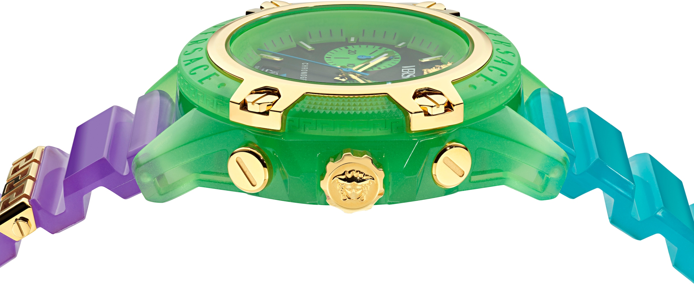 Versace Chronograph »ICON ACTIVE« Quarzuhr, Armbanduhr, Damenuhr, Herrenuhr, Swiss Made, Polyurethanband