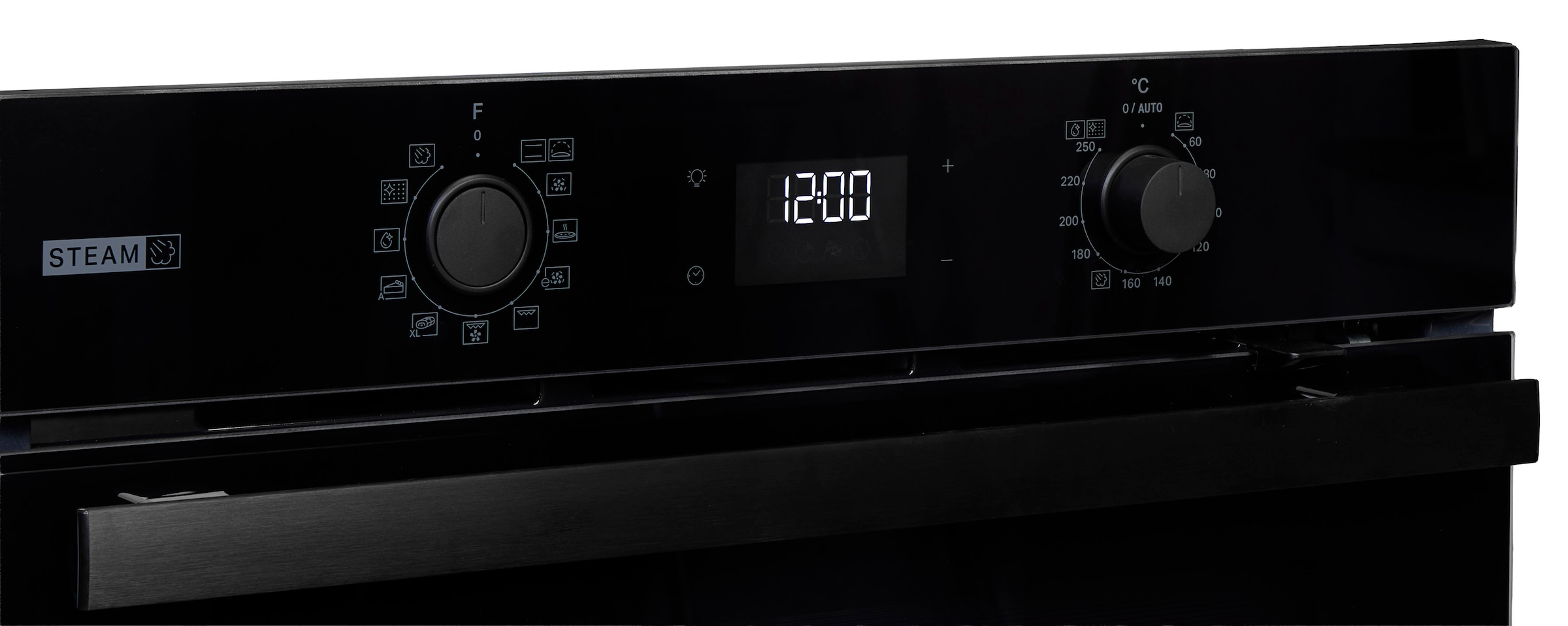 BAUKNECHT Backofen-Set »BAKO 800 Pyro Steam« mit 1-fach-Teleskopauszug FlexiClean - zwei mühelose Reinigungsfunktionen (Pyrolyse & Hydrolyse) je nach Bedarf Set, 2 Stk. tlg. GentleSteam – für ein saftiges Inneres und ein knuspriges Äußeres