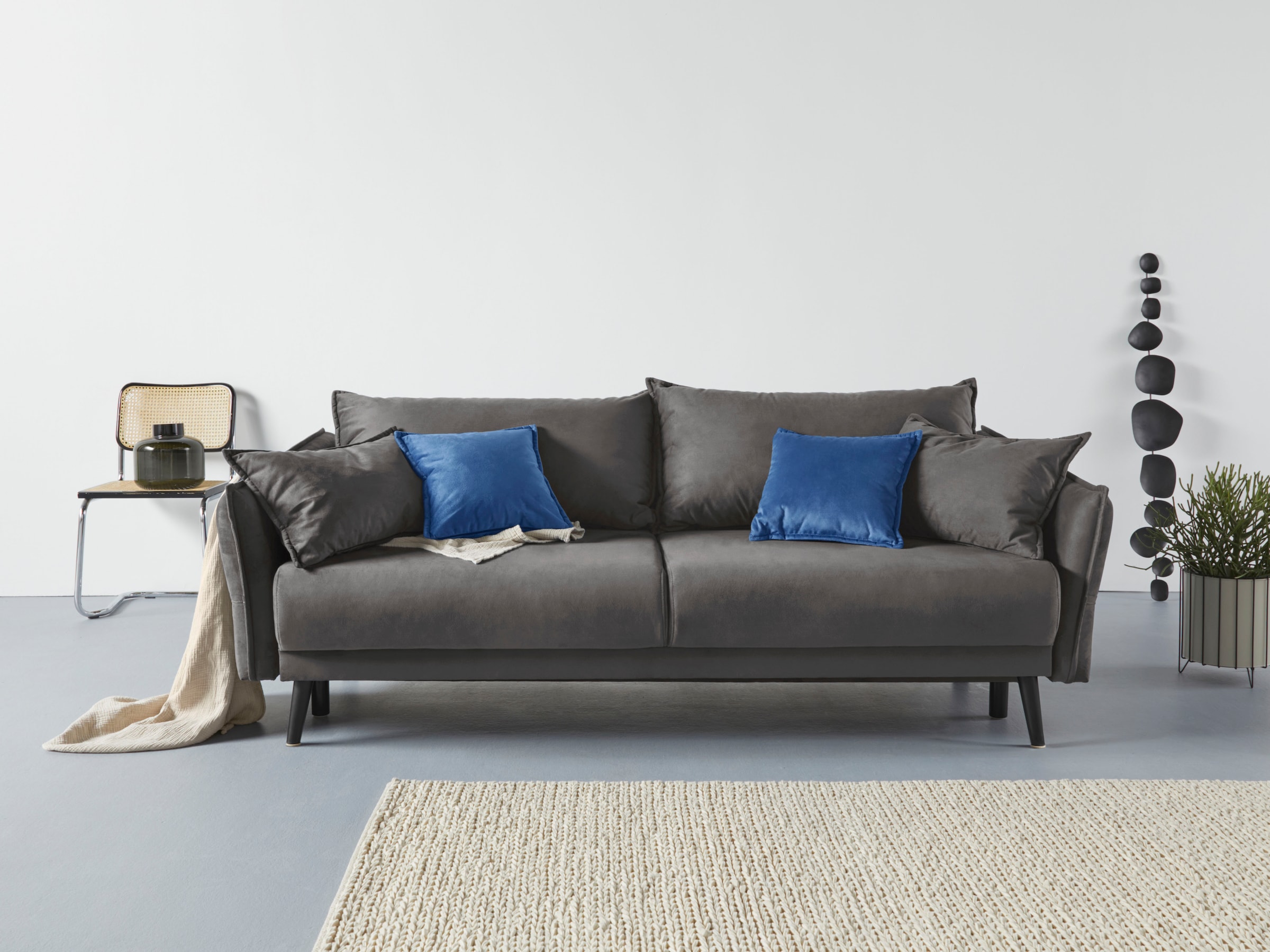 INOSIGN Schlafsofa »Asra«, incl. Bettfunktion und Bettkasten, Seitentasche im Armteil, Federkern