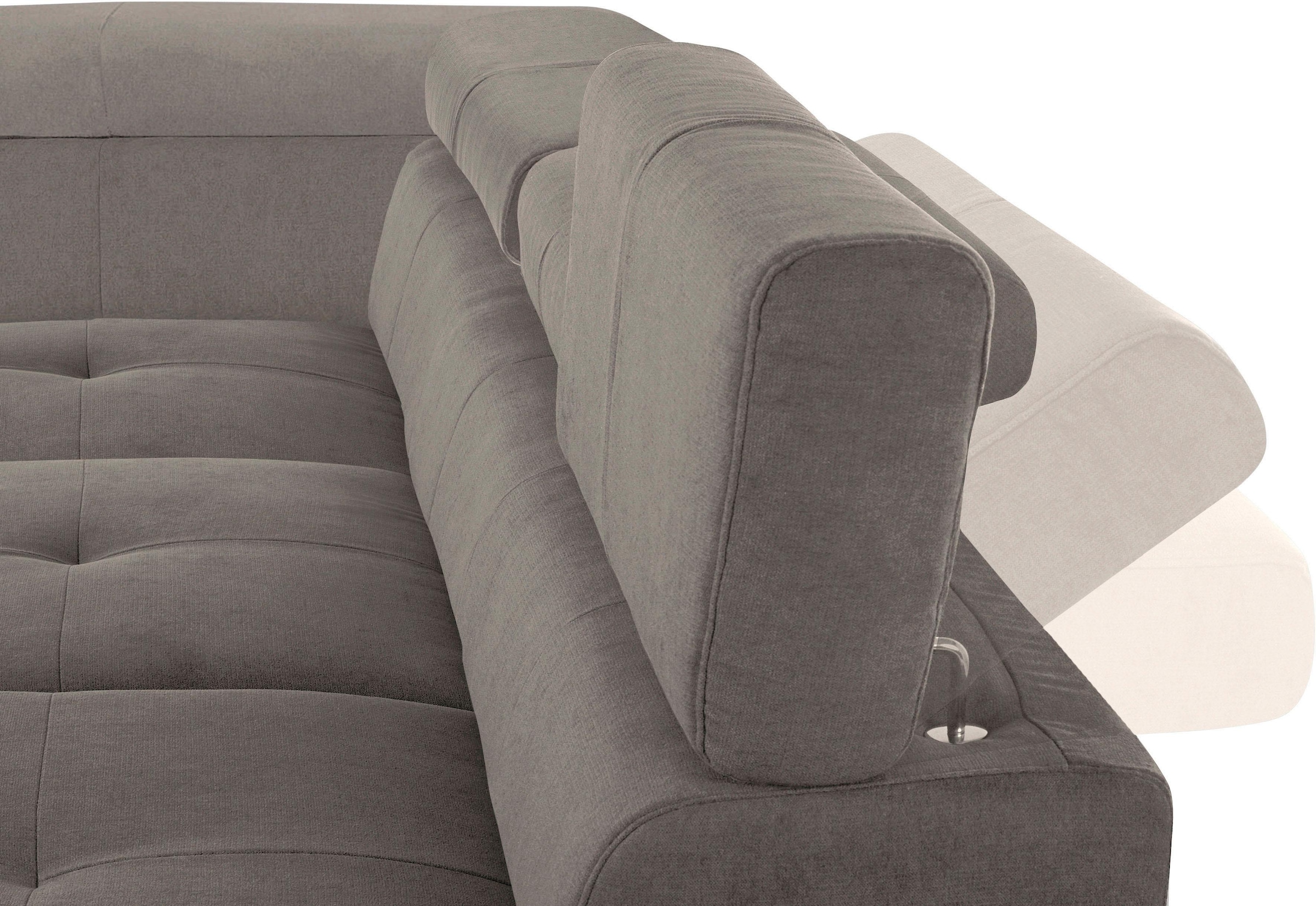COTTA Ecksofa »Enterprise L-Form«, mit Arm- & Kopfteilverstellung, wahlweise mit Bettfunktion