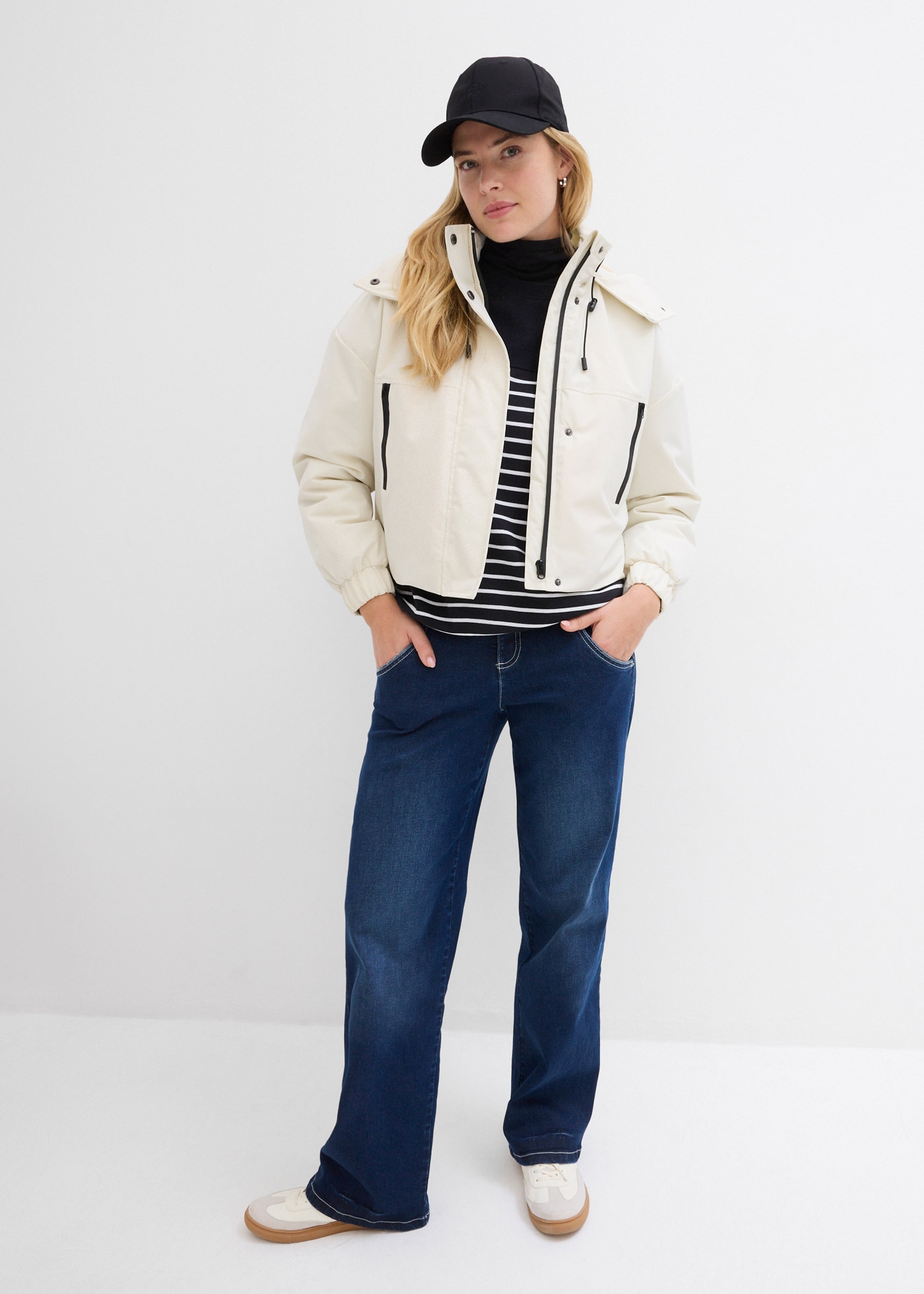 bonprix Langarmshirt »Langarmshirt mit reiner Baumwolle« schmale Passform, mit Rollkragen, ohne Verschluss