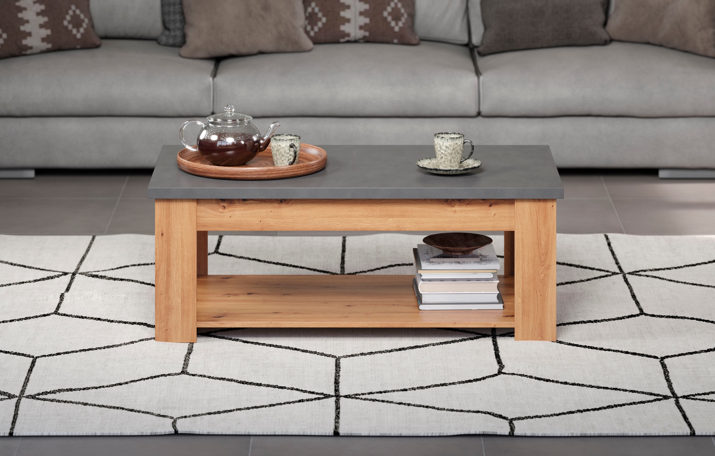 Home affaire Couchtisch »Ambres« 1 Stk. tlg. Couchtisch mit 1 offenem Fach - (B/T/H) 120/67/46 cm