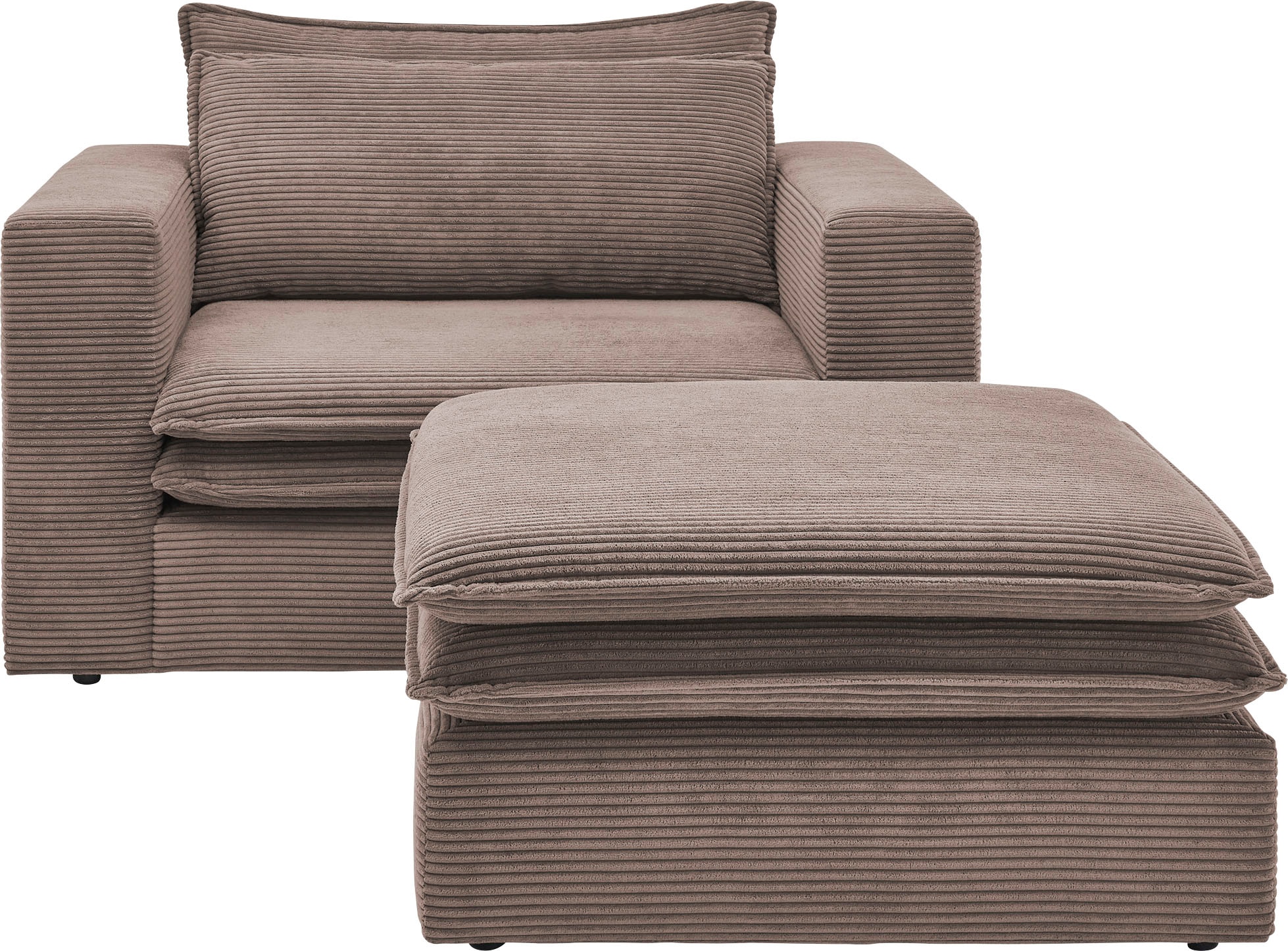 Home affaire Sitzgruppe »PIAGGE« 2 Stk. tlg. Hochwertiger Cord, Loveseat un günstig online kaufen