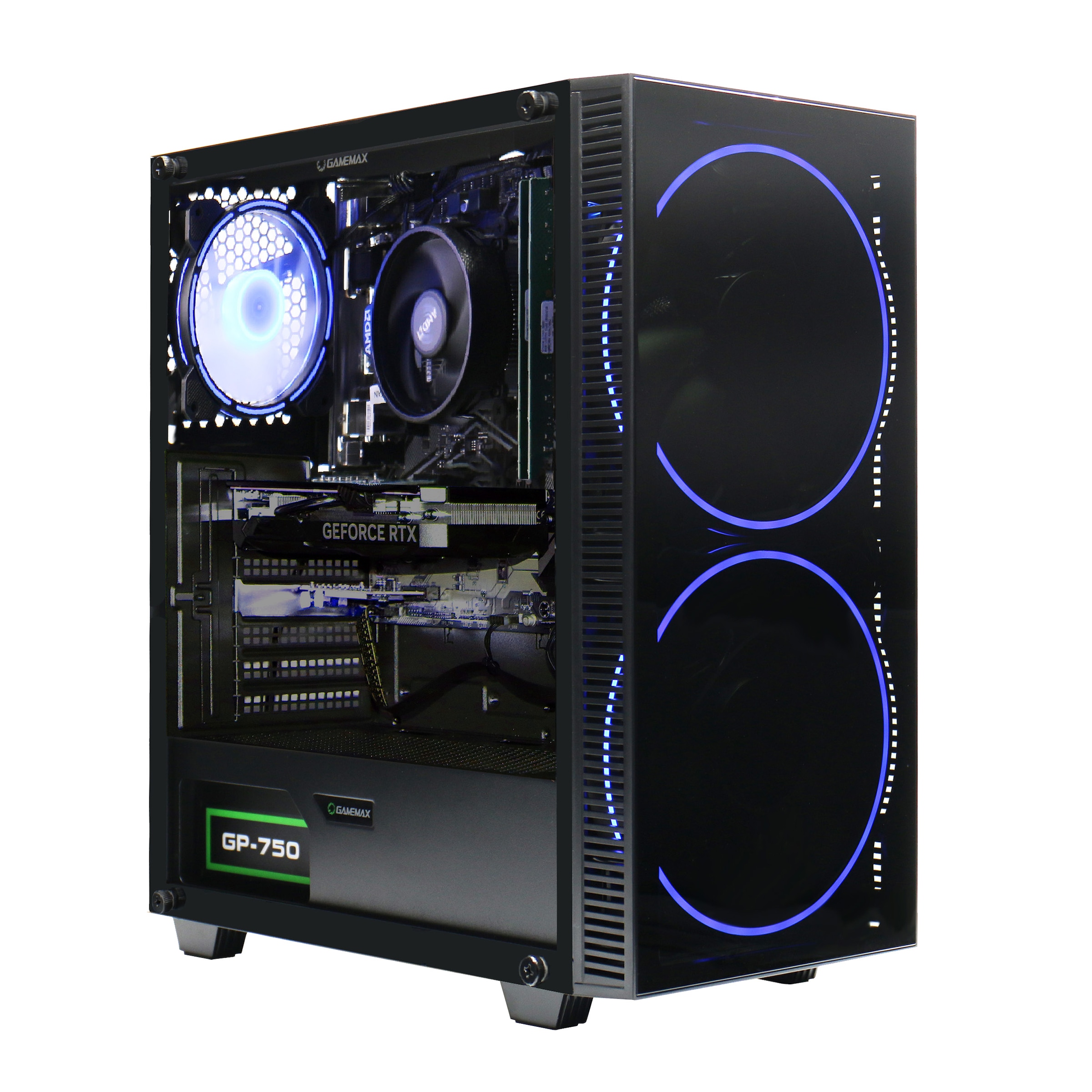 GAMEMAX PC-Komplettsystem »MegaDeal Gaming-PC-Set Black Hole«, (inkl. Maus, Tastatur), Windows 11 + MSI PRO MP273A Monitor, 69cm (27")