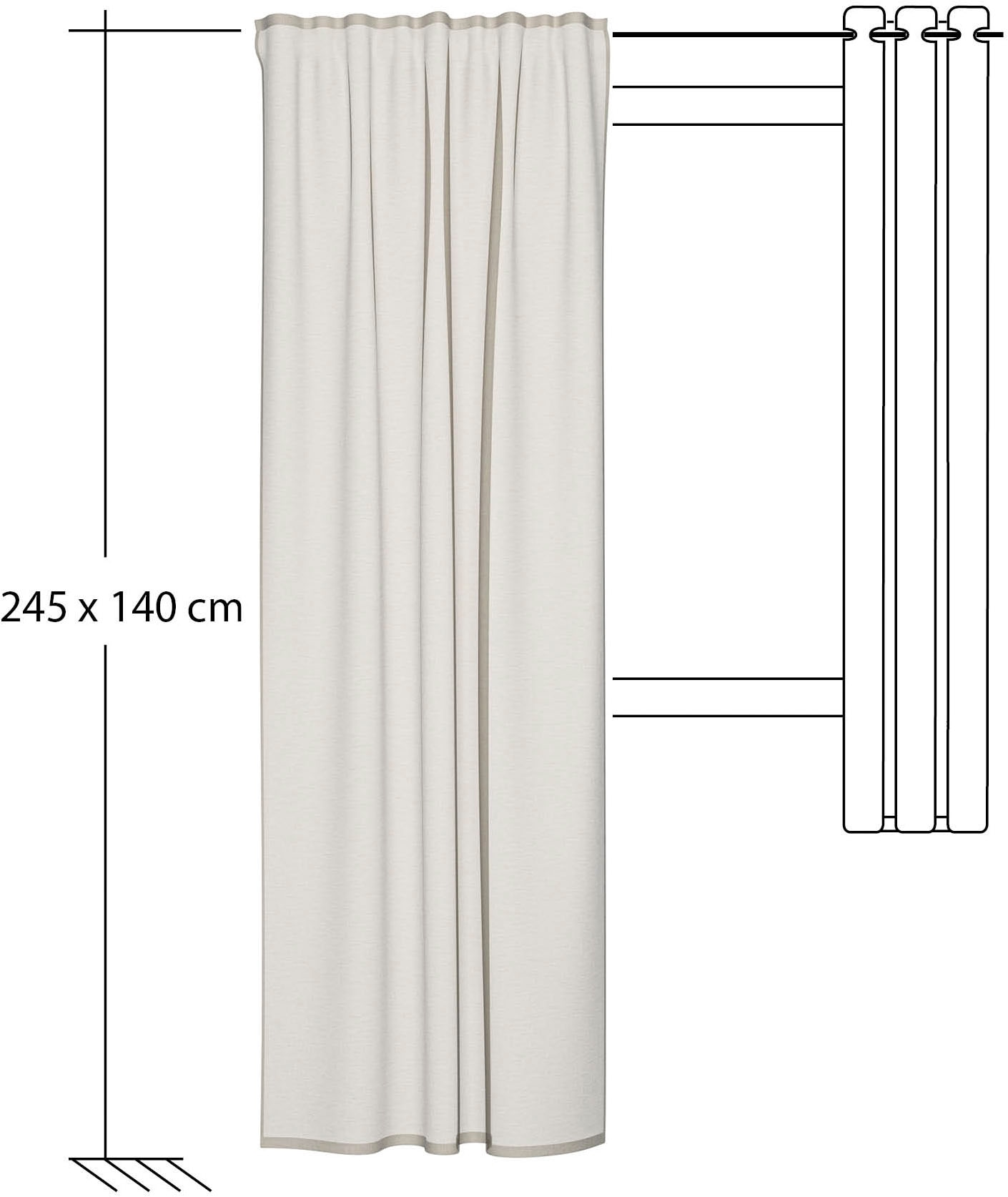 HOMING Gardine »Faria« verdeckte Schlaufen 1 Stk. tlg. Fertigschal
