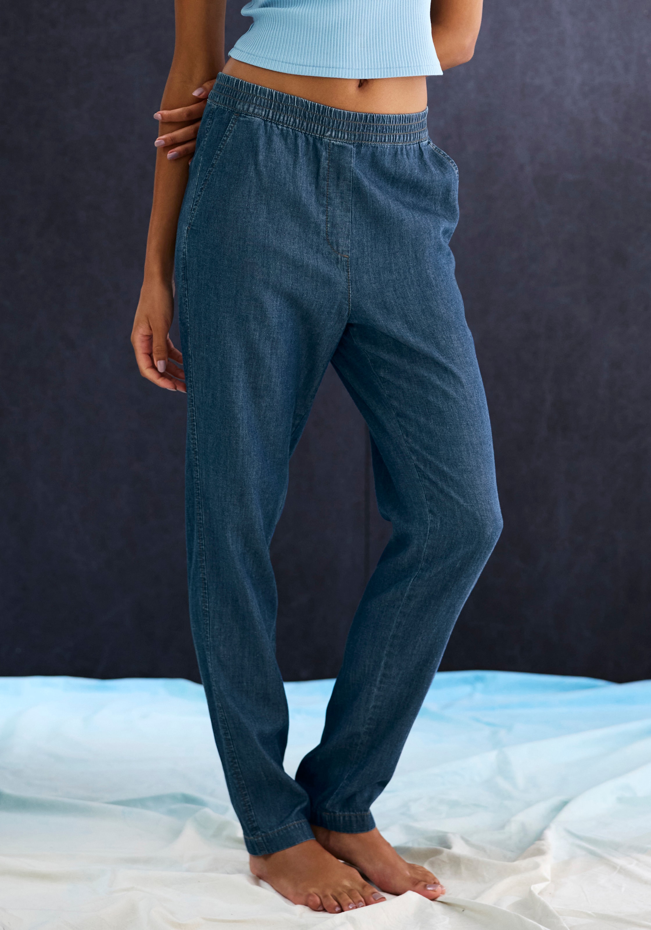 H.I.S Jogger Pants  gerade geschnitten, in Denim Optik