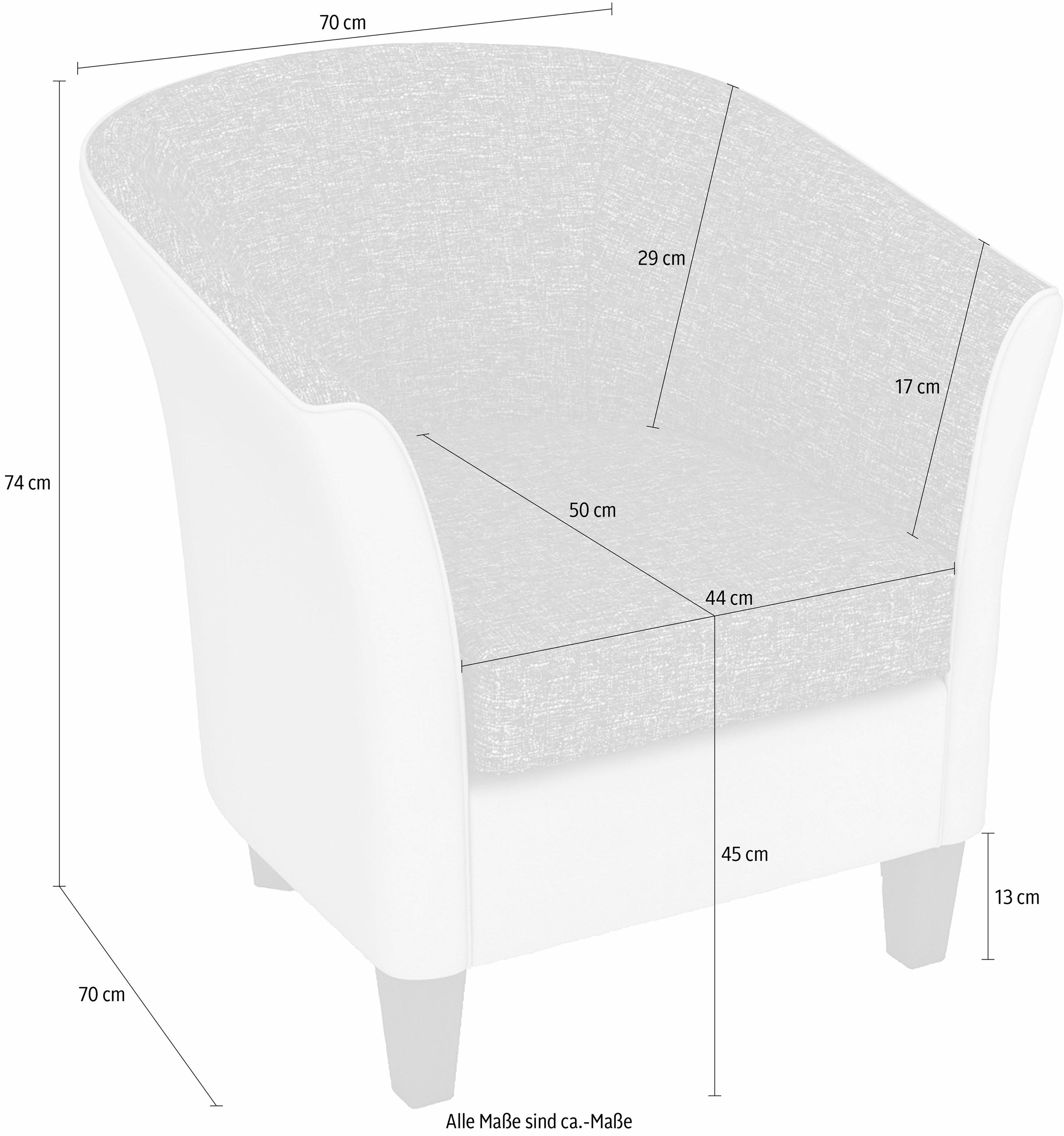 Max Winzer® Cocktailsessel »Luisa, Loungesessel«, in runder Form, zum Selbstgestalten