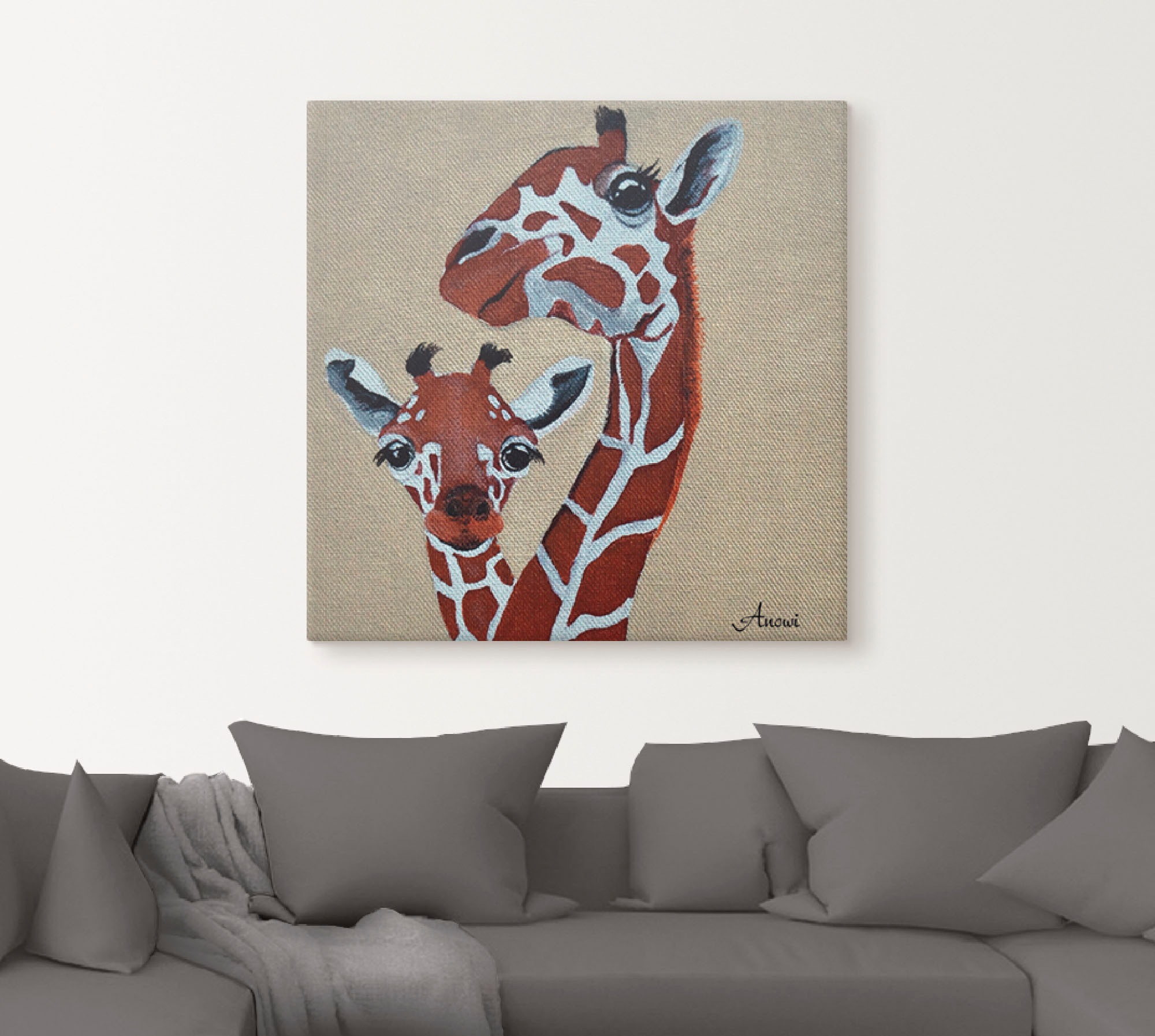 Artland Leinwandbild »Giraffen«, Wildtiere, (1 St.), auf Keilrahmen gespannt