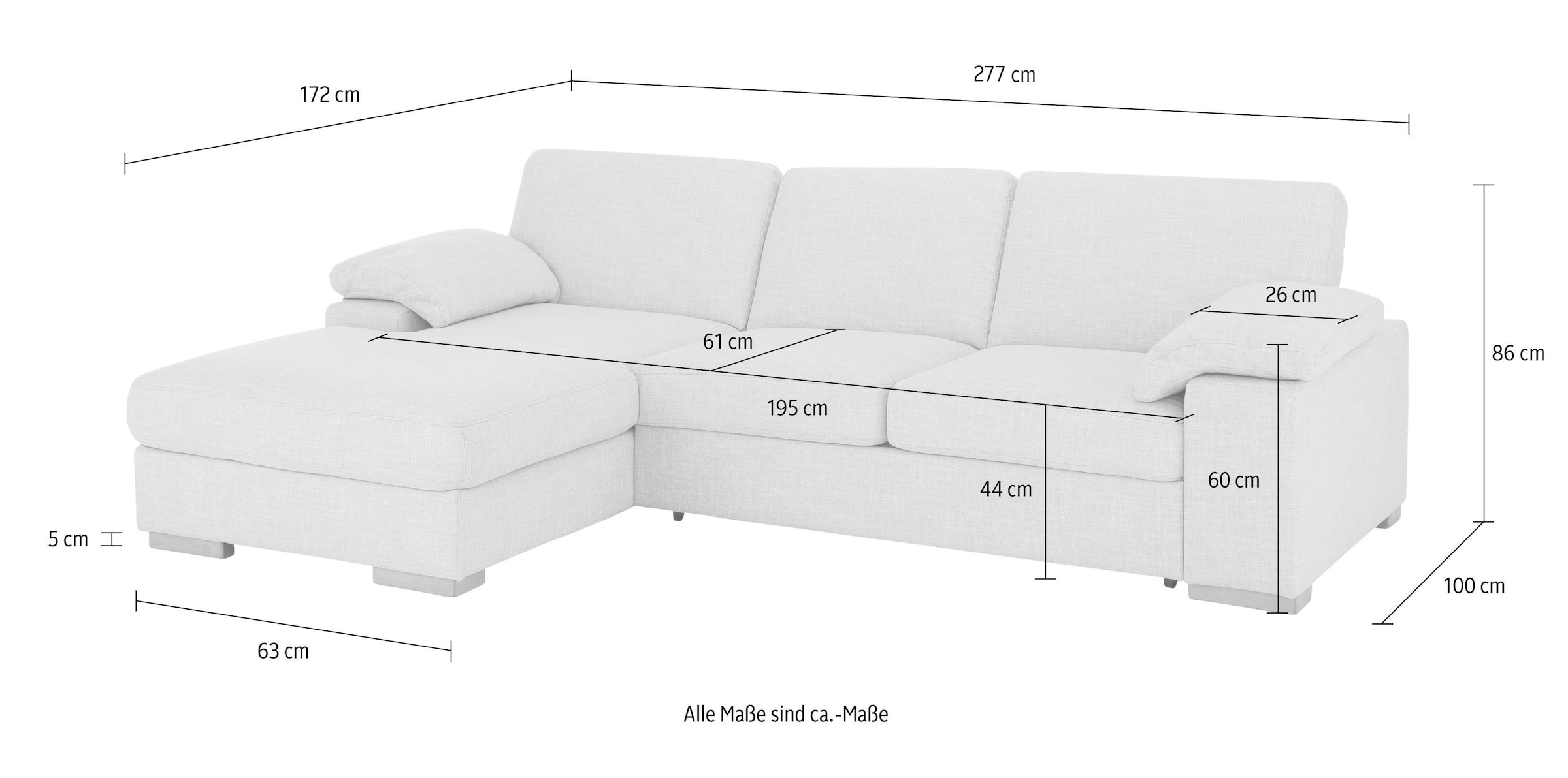 und kaufen mit wahlweise Home »Ventura«, Rechnung auf Bettfunktion Bettfunktion/Bettkasten Ecksofa affaire