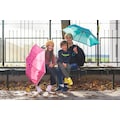 Knirps® Taschenregenschirm »Rookie manual, triple pink reflective«, für Kinder; mit umlaufendem, reflektierendem Band