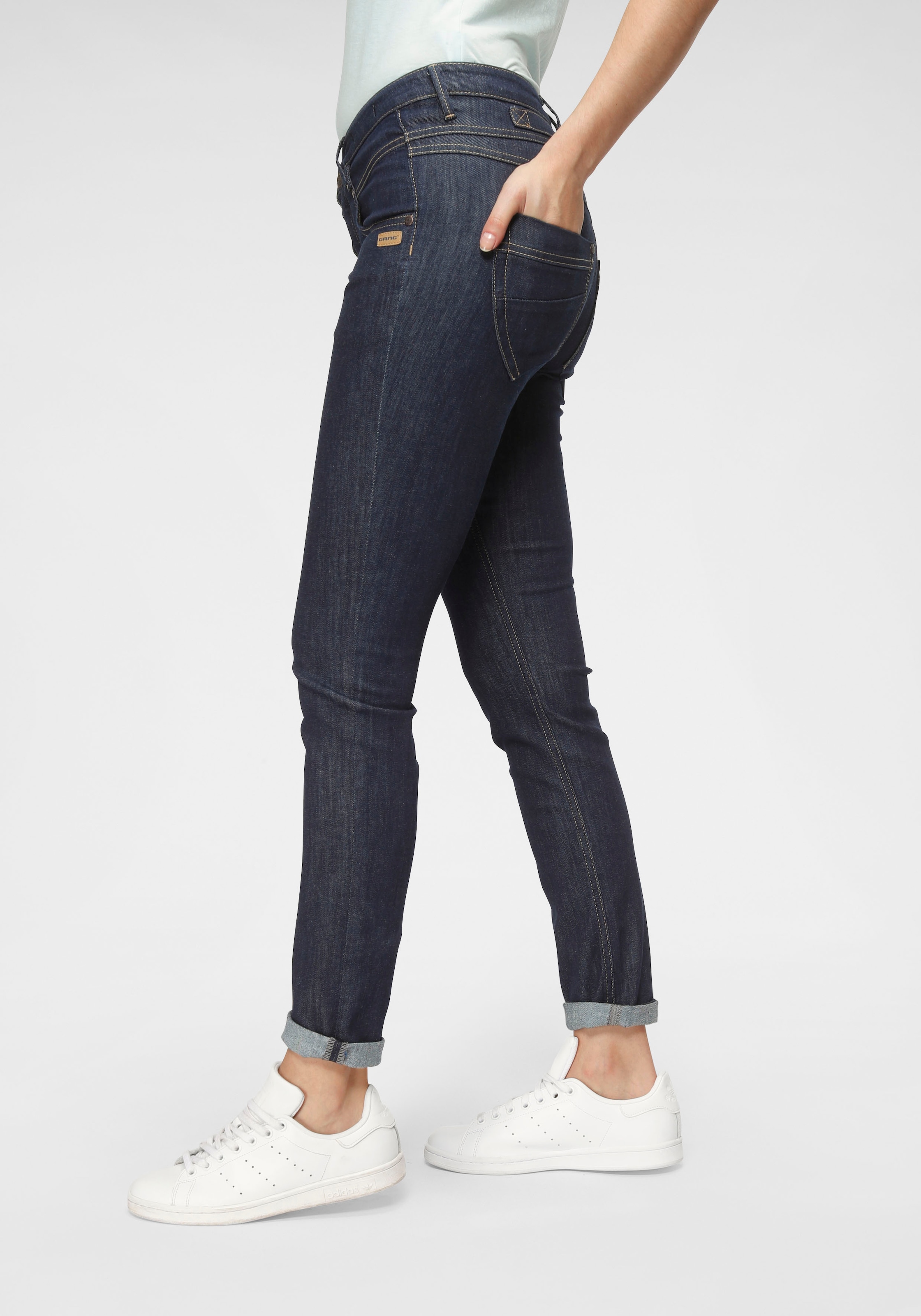 GANG Skinny-fit-Jeans »Medina«, Knopfleiste mit offener halb stylischer