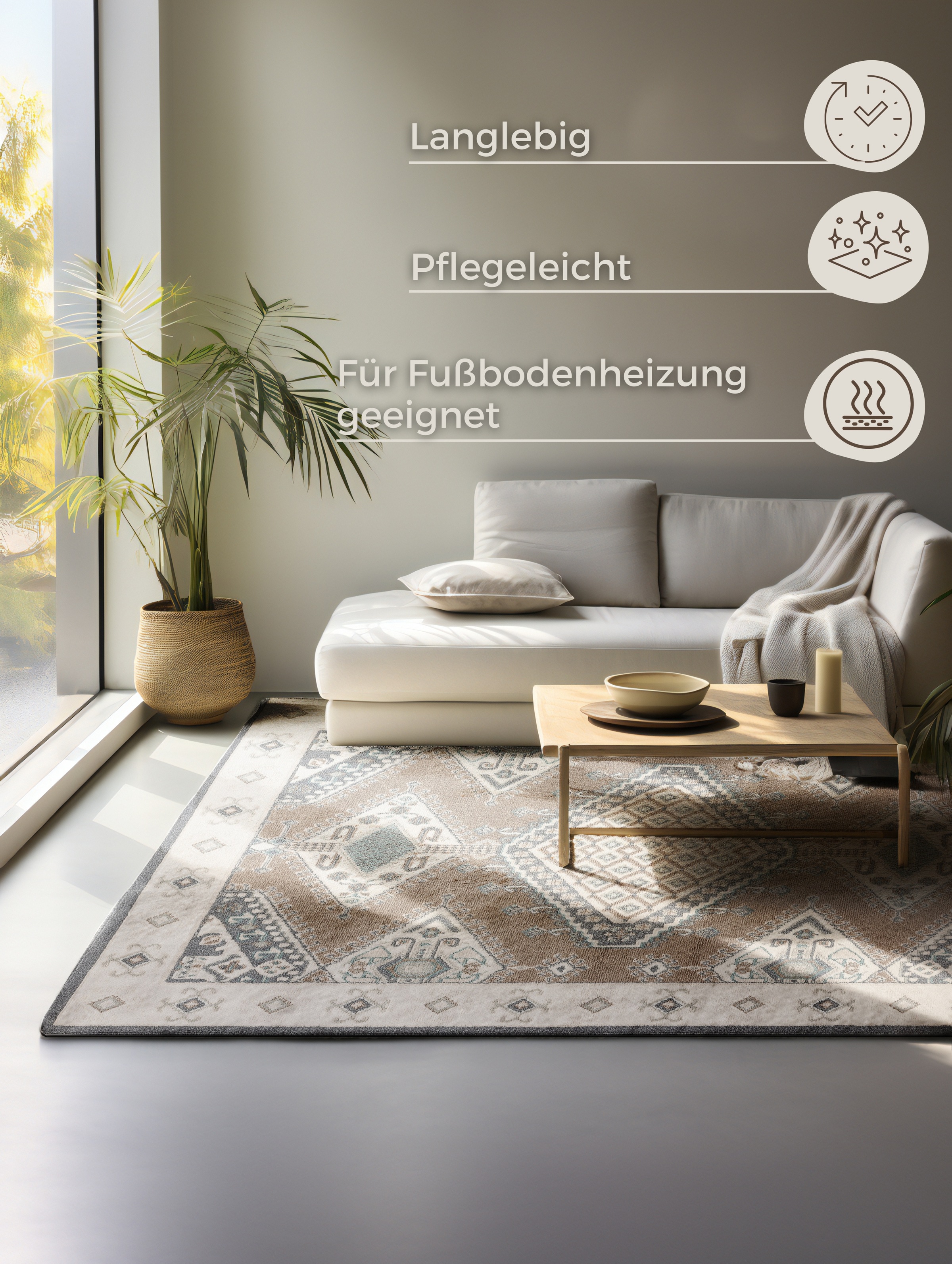 HANSE Home Teppich »Lakan«, rechteckig, 8 mm Höhe, Orient Optik, strapazierfähig, pflegeleicht, robust