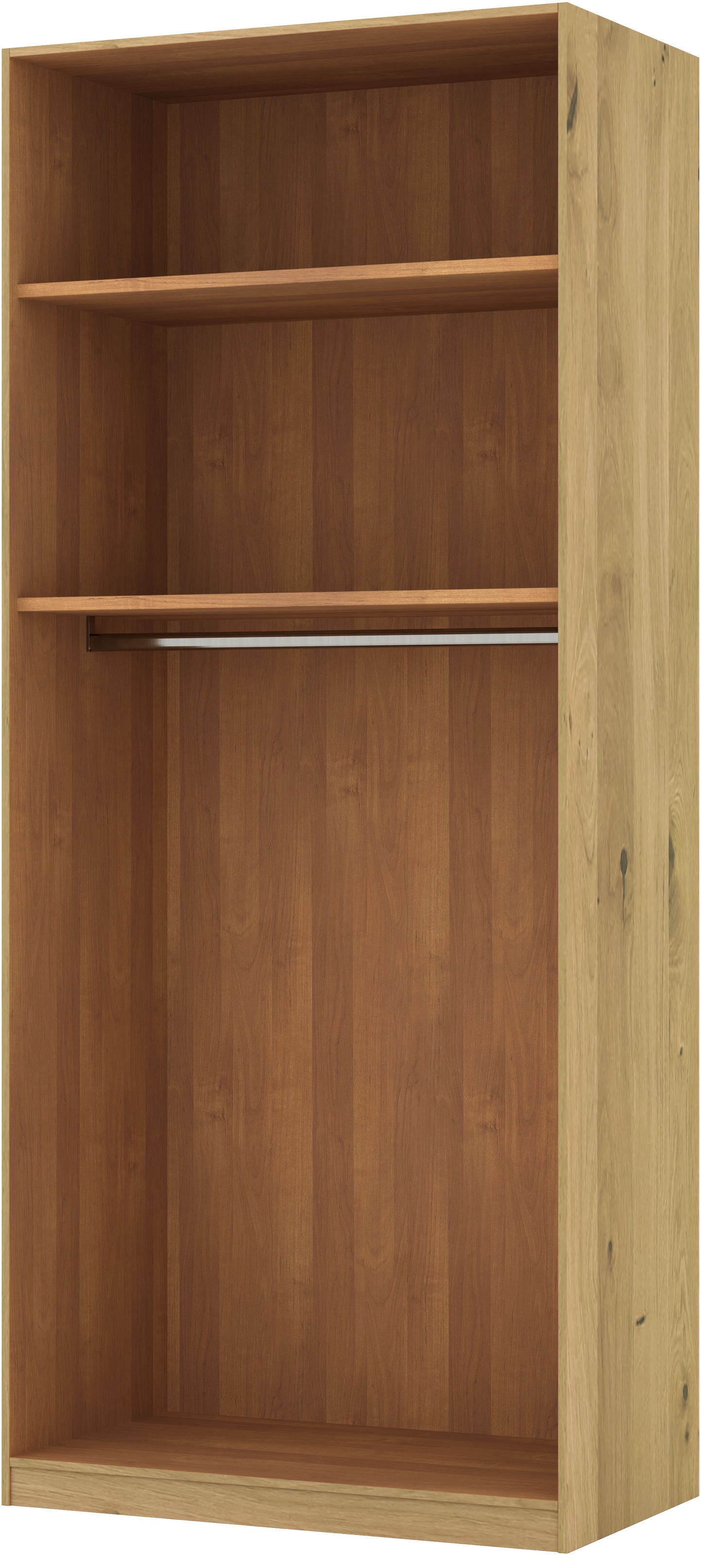 Musterring Drehtürenschrank »Savona, Kleiderschrank, Schrank, Garderobe, teilmassiv Eiche«, (mit Türdämpfern, in 5 Breiten & 2 Höhen, extra Böden, MADE IN GERMANY), Türen in Bianco-Eiche massiv, mit Querriegel, verschiedene Größen
