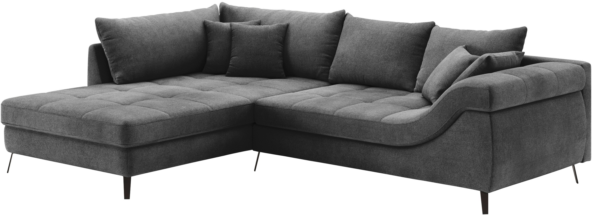 Mr. Couch Ecksofa »Portofino L-Form«, 4 Bezugsqualitäten, 13,5 cm hohe Meta günstig online kaufen