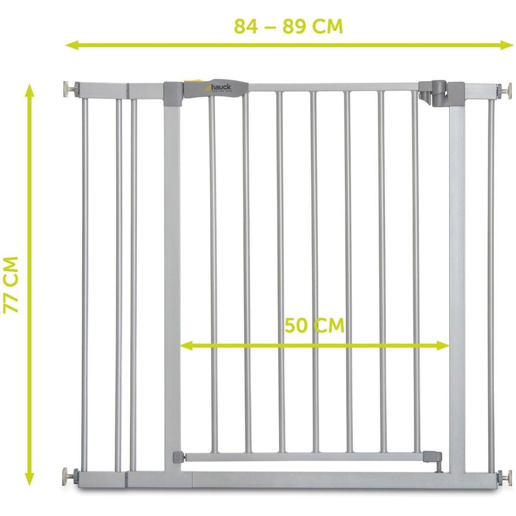 Hauck Türschutzgitter »Stop N Safe 2 inklusive 9 cm Extension, silberfarben«