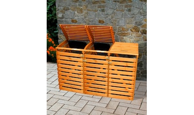 promadino Mülltonnenbox, für 3x240 l aus Holz, BxTxH: 202x92x122 cm kaufen