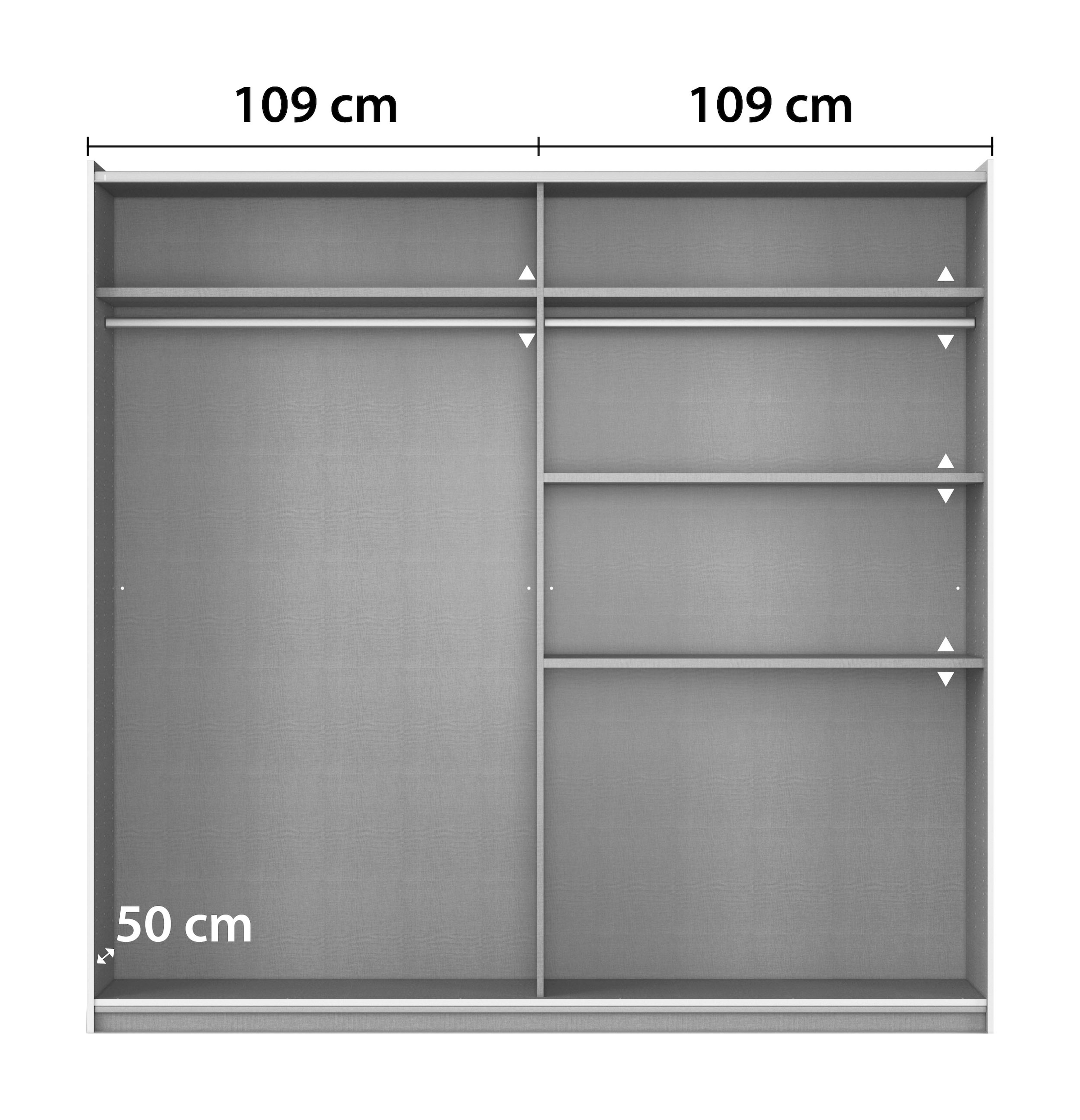 rauch Schwebetürenschrank »AURELIO Kleiderschrank Garderobe TOPSELLER«, 3 verschiedene Ausstattungsvarianten Griffe aus Metall MADE IN GERMANY