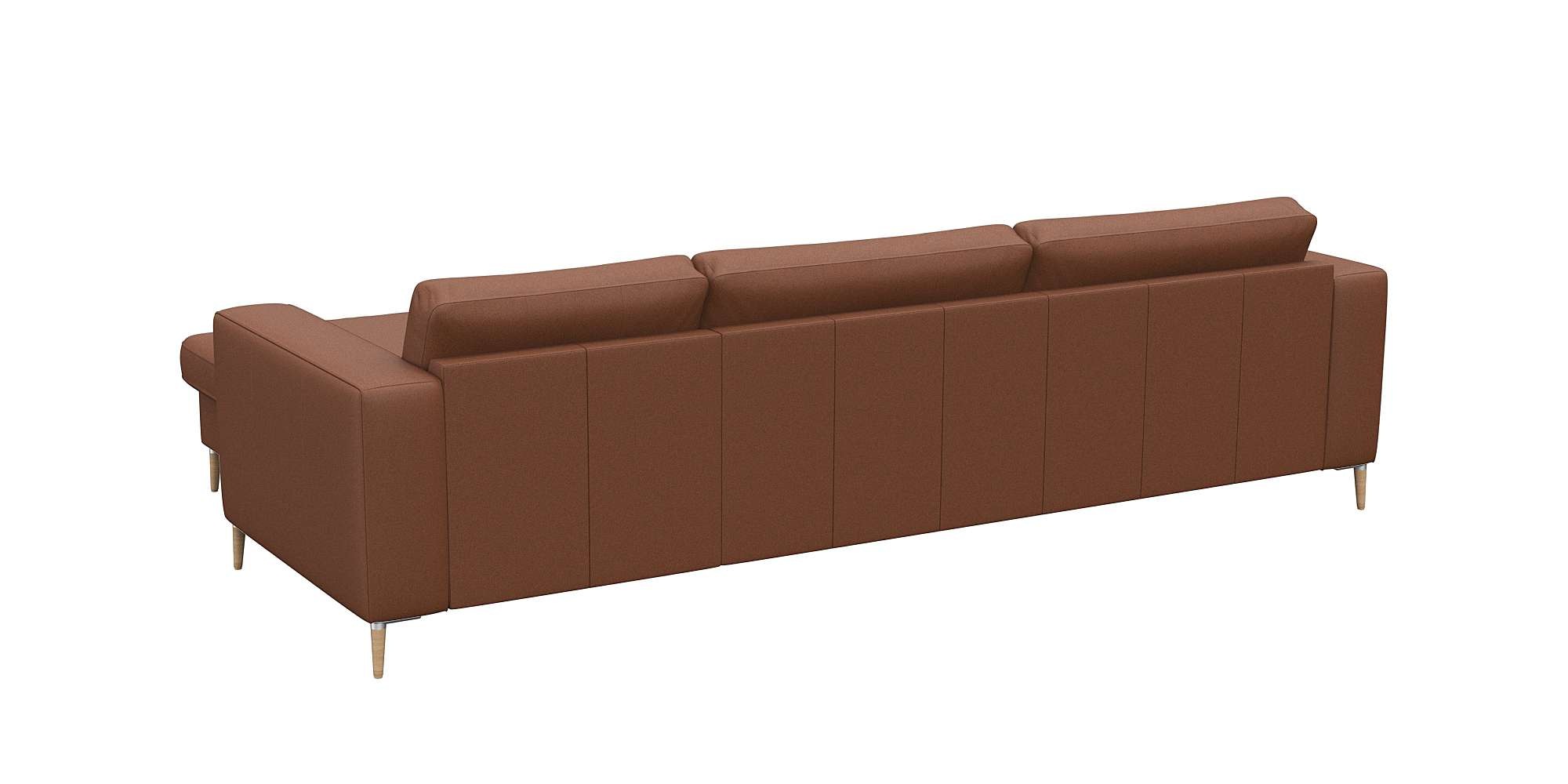 FLEXLUX Ecksofa »Fiore, super Sitzkomfort durch Kaltschaum im Sitz, L-Form«, breite Armlehnen, Kaltschaum, Füße Alu+ Eiche