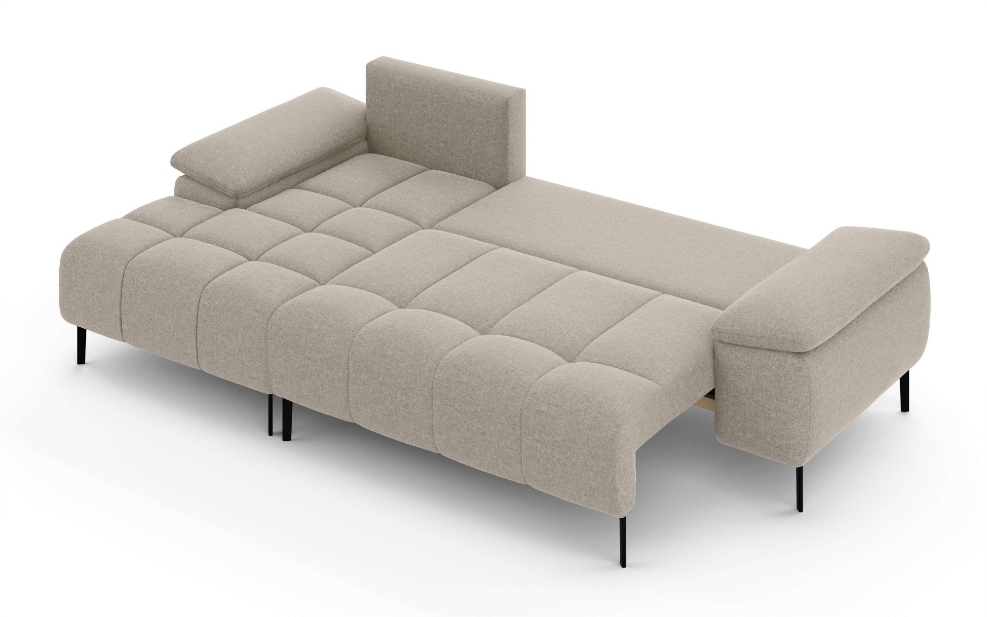 INOSIGN Ecksofa »DROMARA Schlafsofa mit Bettkasten, Maße: B/T/H 277/141/91 cm«, L-Form mit Recamiere rechts/links bestellbar, Wellenunterfederung