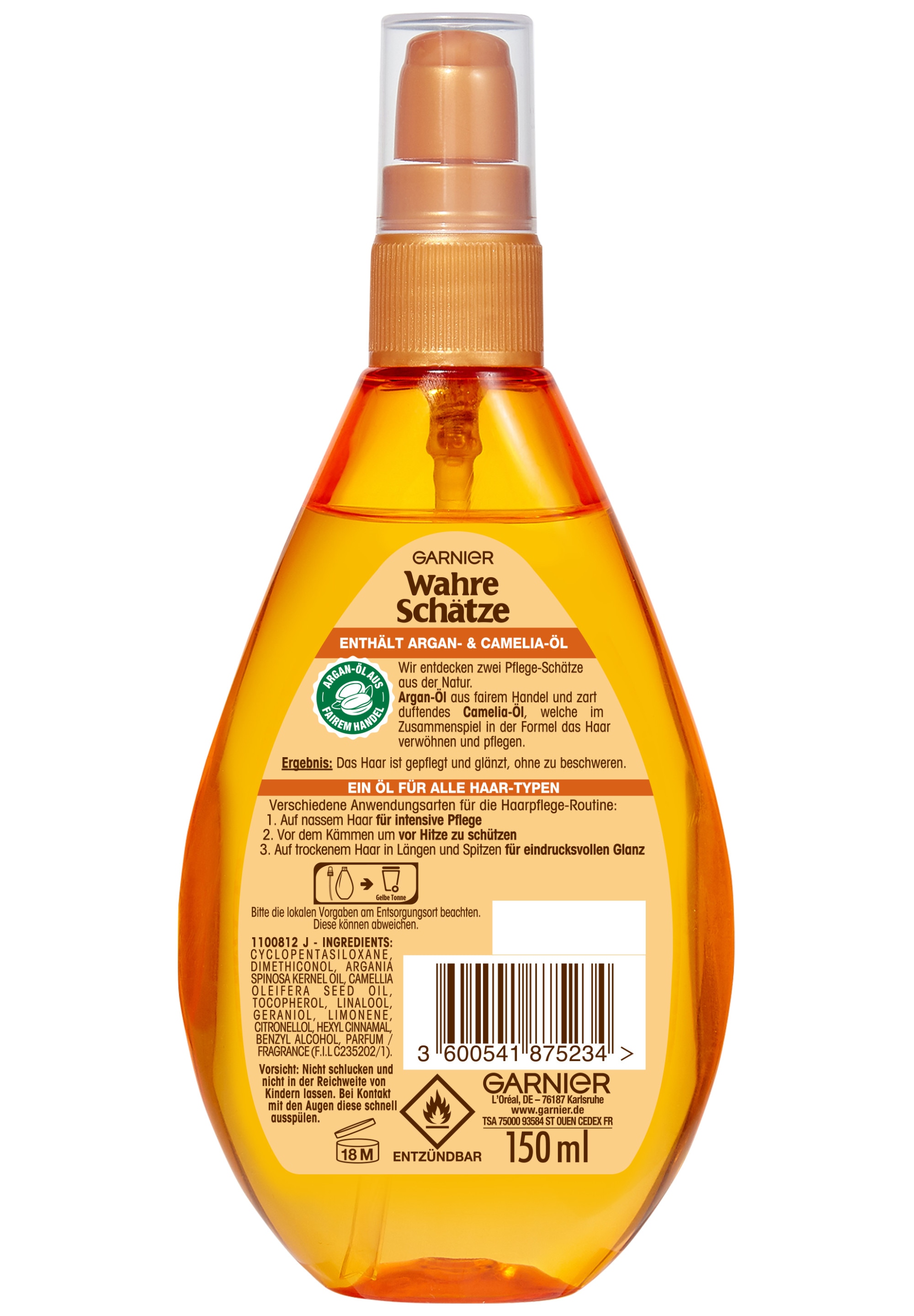 GARNIER Haaröl »Garnier Wahre Schätze Haar-Öl Argan & Camelia-Öl«