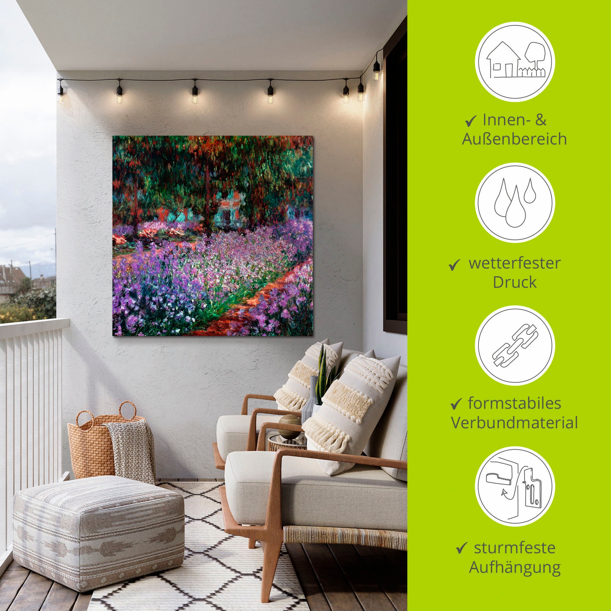 Artland Wandbild »Der Garten des Künstlers bei Giverny« Garten 1 Stk. tlg. als Alubild, Leinwandbild in verschied. Größen