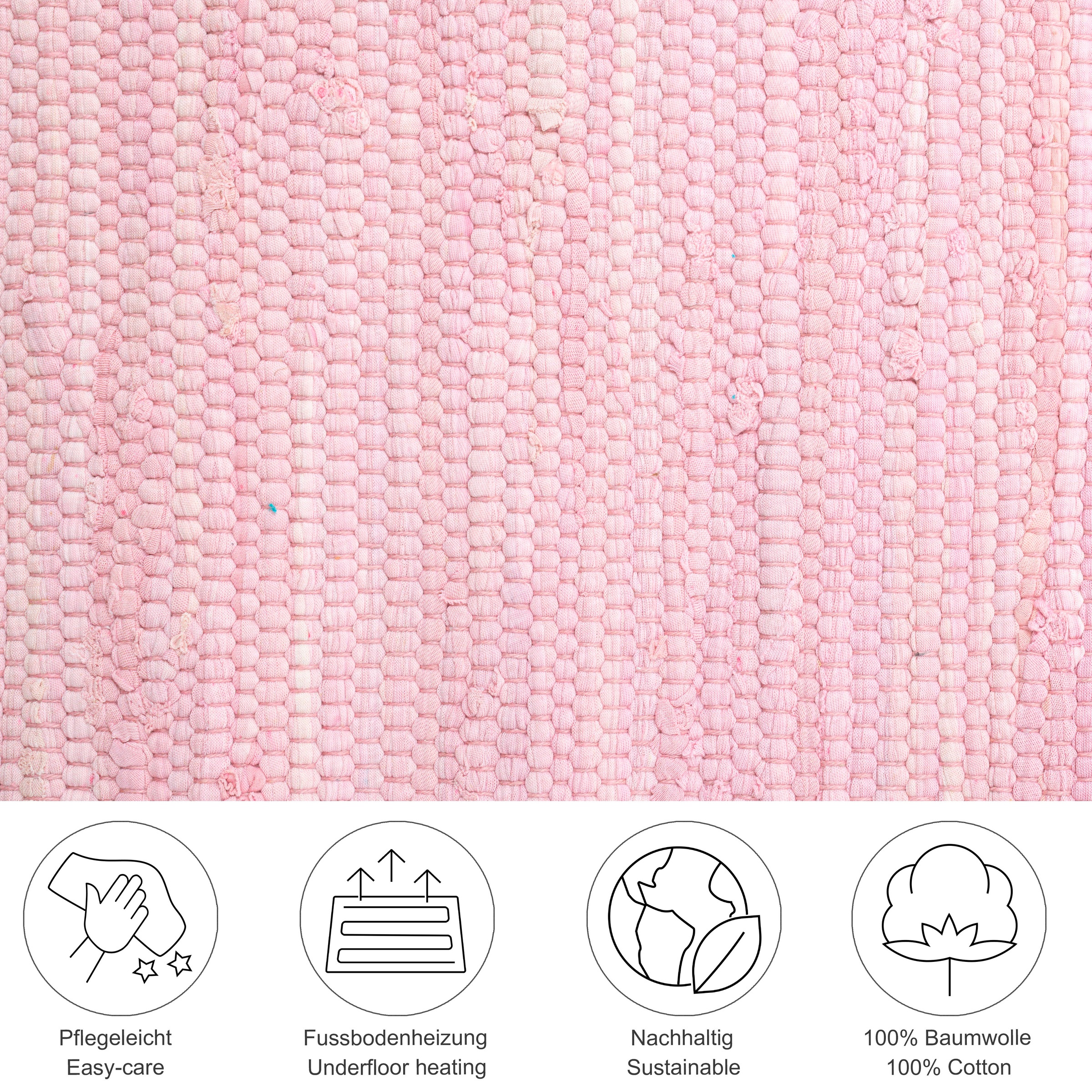 THEKO Teppich »Happy Cotton«, rechteckig, 5 mm Höhe, Handweb Teppich, Flach günstig online kaufen