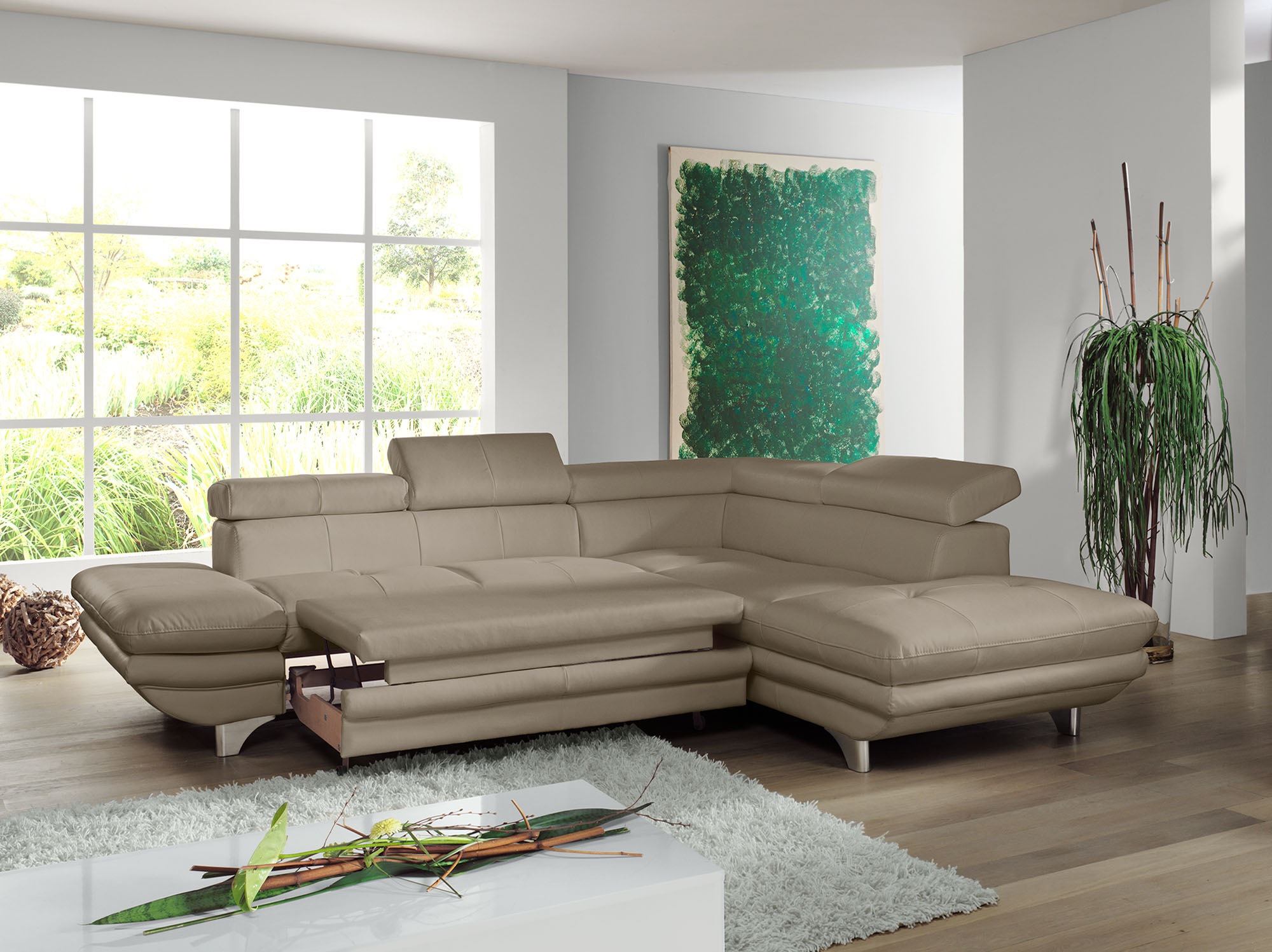 COTTA Ecksofa »Enterprise L-Form«, mit Arm- & Kopfteilverstellung, wahlweise mit Bettfunktion
