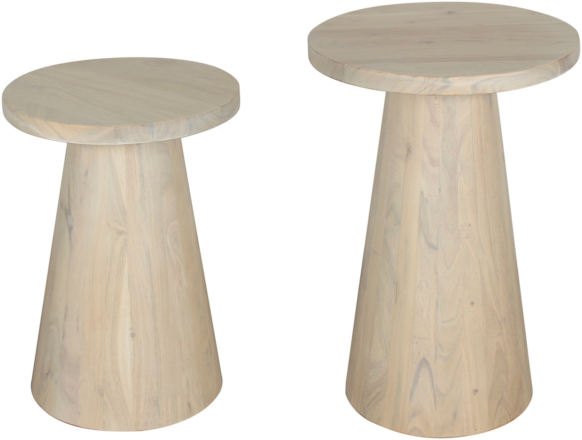 byLIVING Beistelltisch »Cone«, (Set), aus Massivholz in schwarz oder white günstig online kaufen