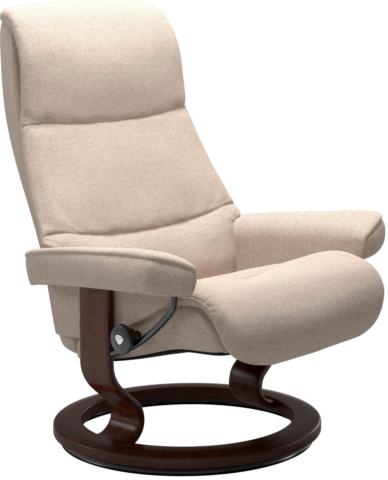 Stressless® Relaxsessel »View«, (Set, Relaxsessel mit Hocker), mit Classic Base, Größe M,Gestell Braun