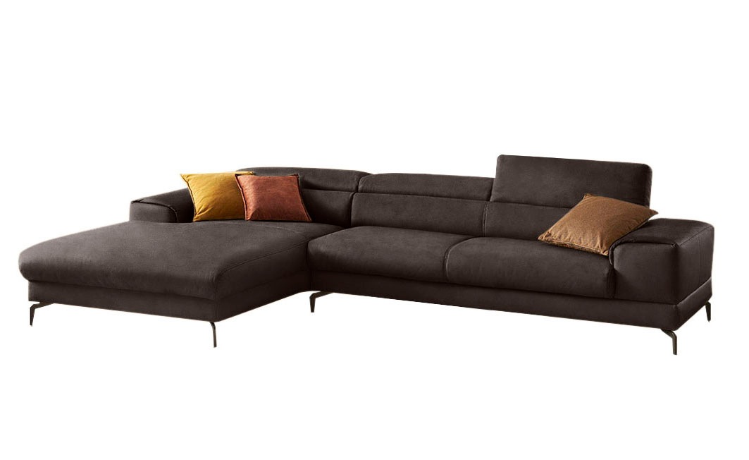 W.SCHILLIG Ecksofa »piedroo, Designsofa mit tollem Sitzkomfort, bequem und elegant, L-Form«, Kopfteilverstellung, wahlweise mit Sitztiefenverstellung, Breite 343cm