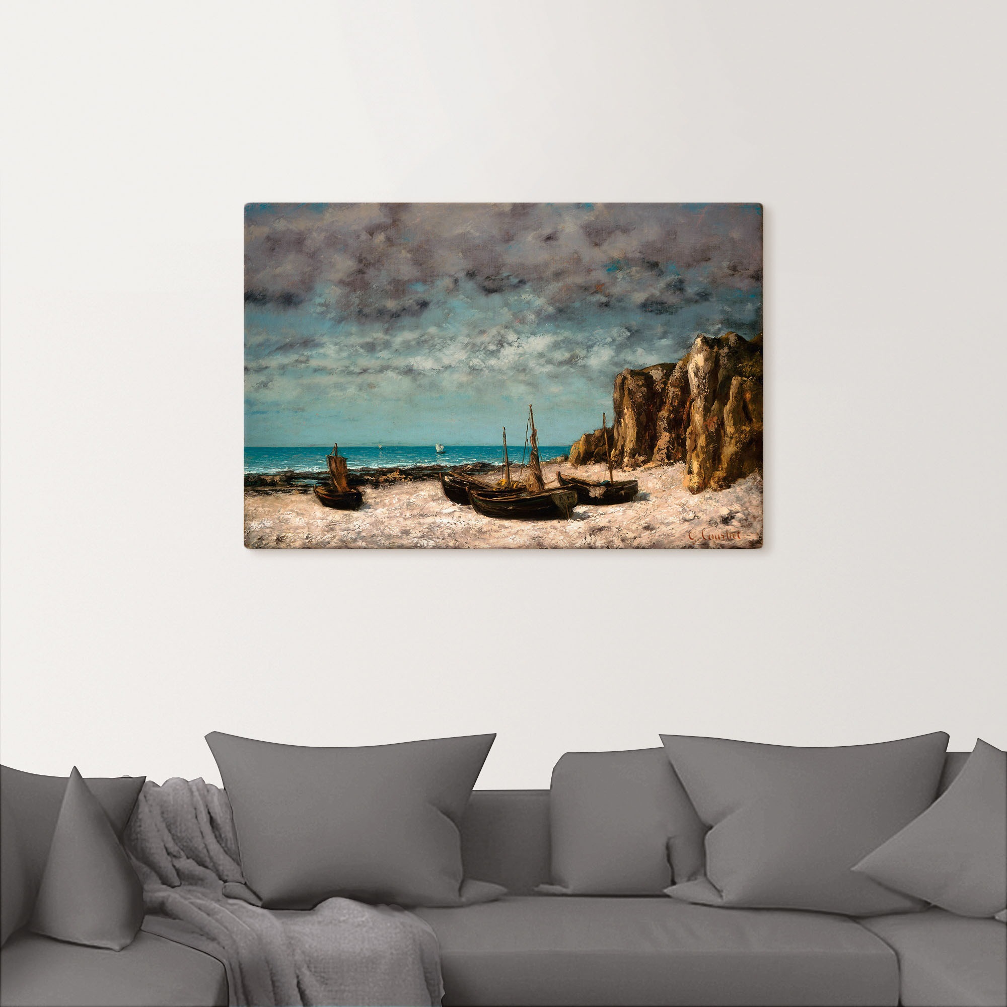 Artland Wandbild »Boote am Strand von Etretat. Um 1872/75« Bilder von Boote günstig online kaufen