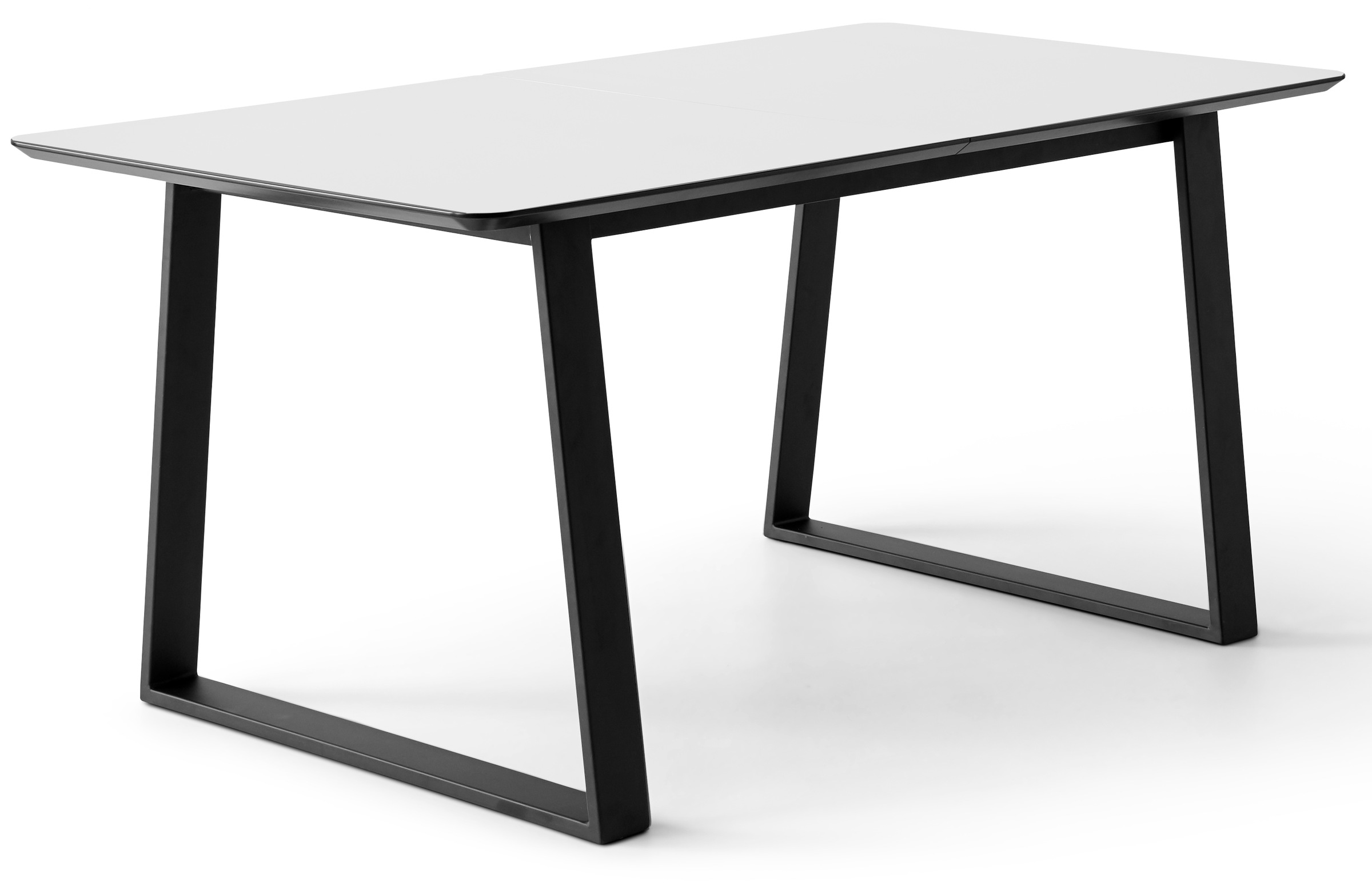 Hammel Furniture Esstisch »Meza Designtisch mit Auszugsfunktion und 2 Einlegeplatten«, abgerundete Tischplatte MDF, Trapez Metallgestell