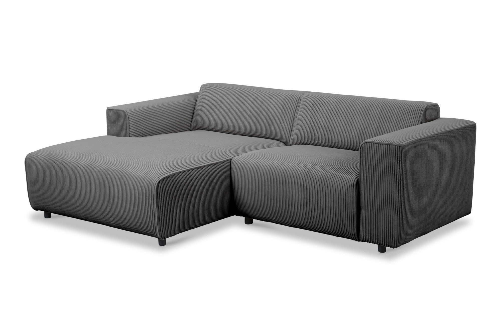 andas Ecksofa »Noord mit Kedernaht, Breite 234 cm«, Cord, Struktur, Webstoff, mit Wellenunterfederung, Massivholzrahmen